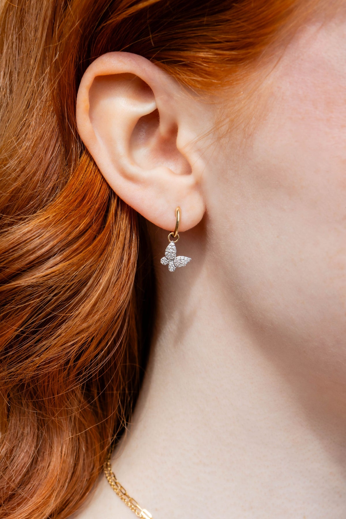 Phillips House Mini Butterfly Drop Earrings in 14K Yellow Gold