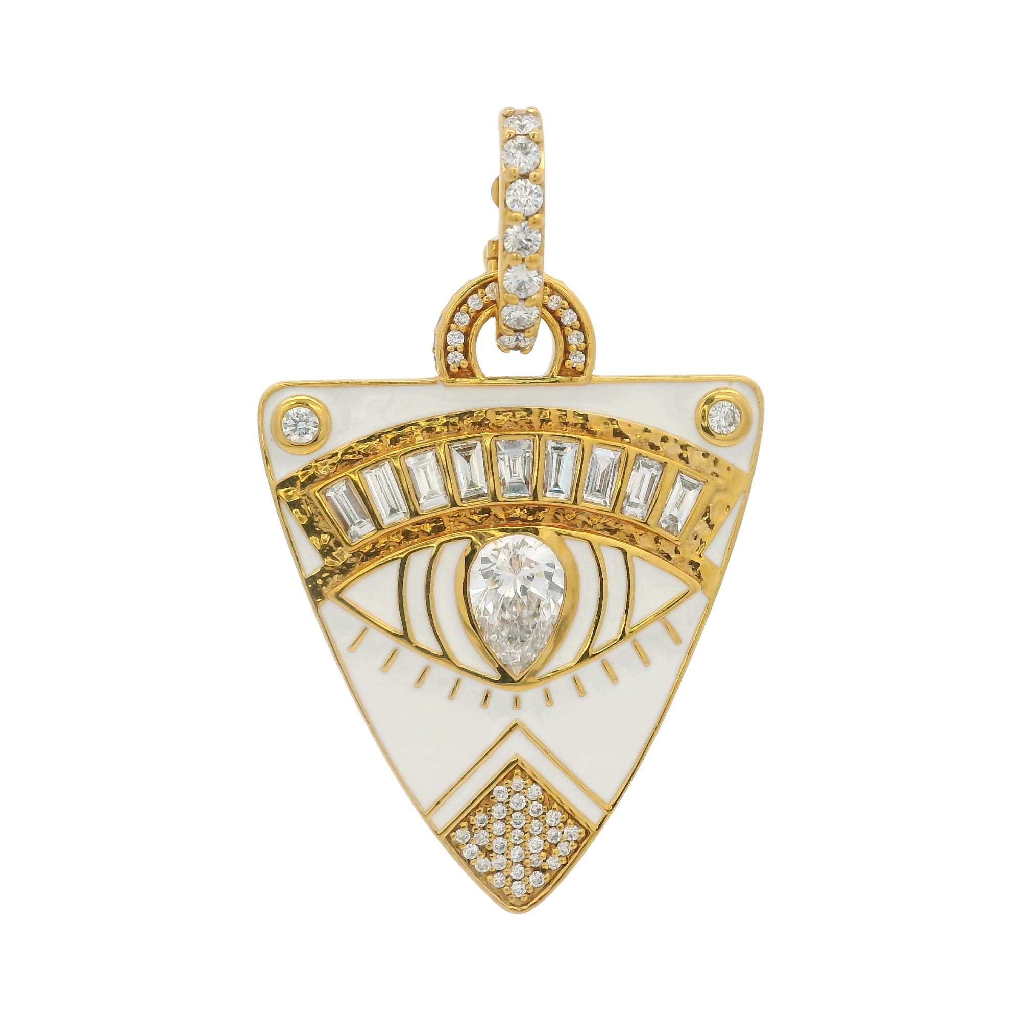 Buddha Mama Guitar Pick Pendant in 20K Yellow Gold