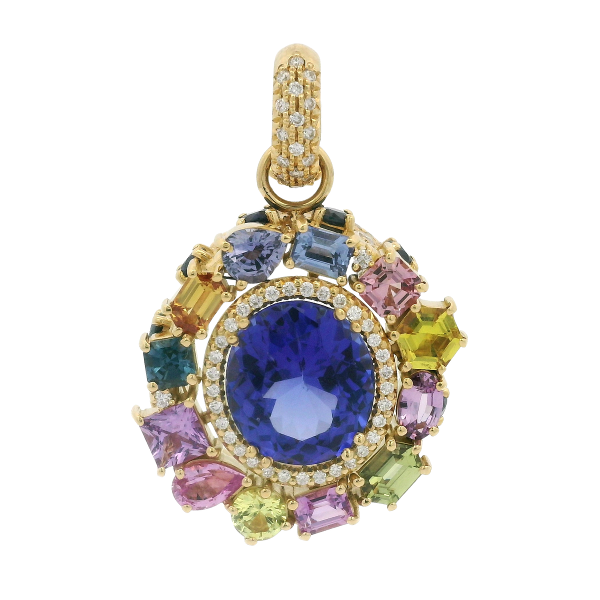 Erica Courtney Emani Tanzanite Pendant in 18K Yellow Gold