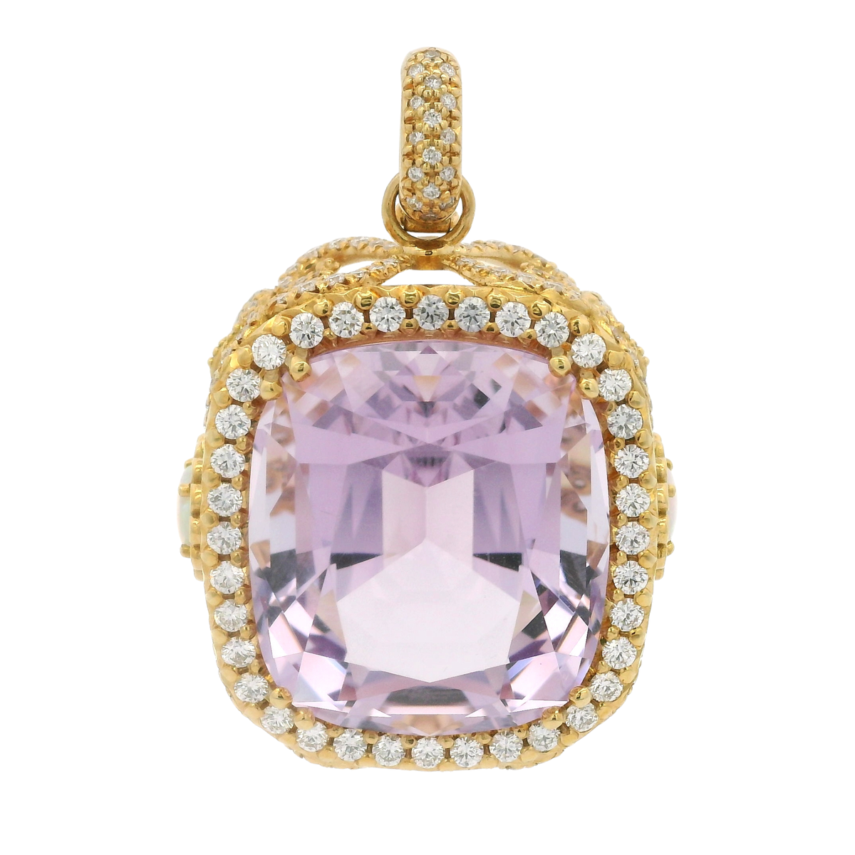 Erica Courtney Rose De France Amethyst Pendant in 18K Yellow Gold