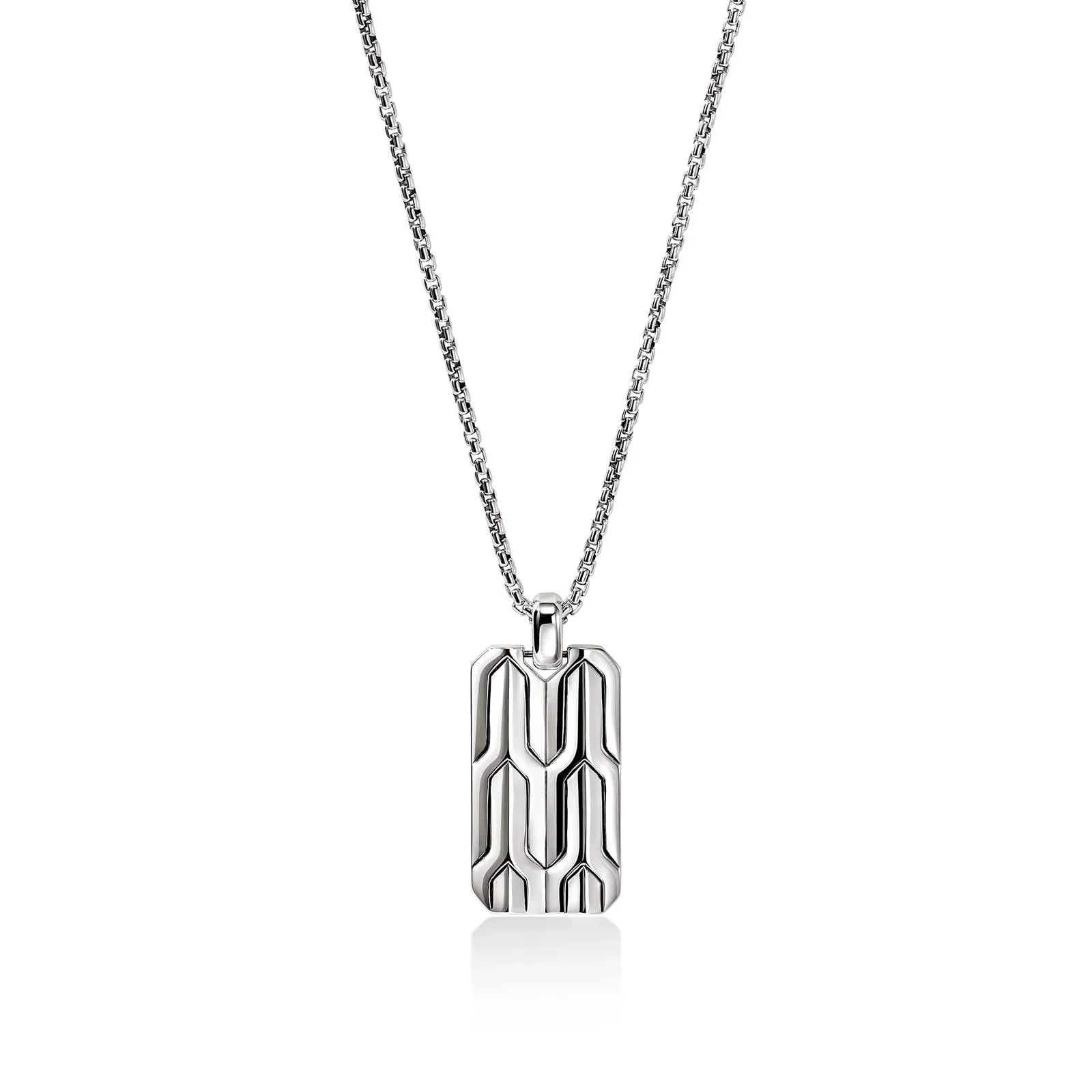 John Hardy Men's Tag Pendant Box Chain Necklace