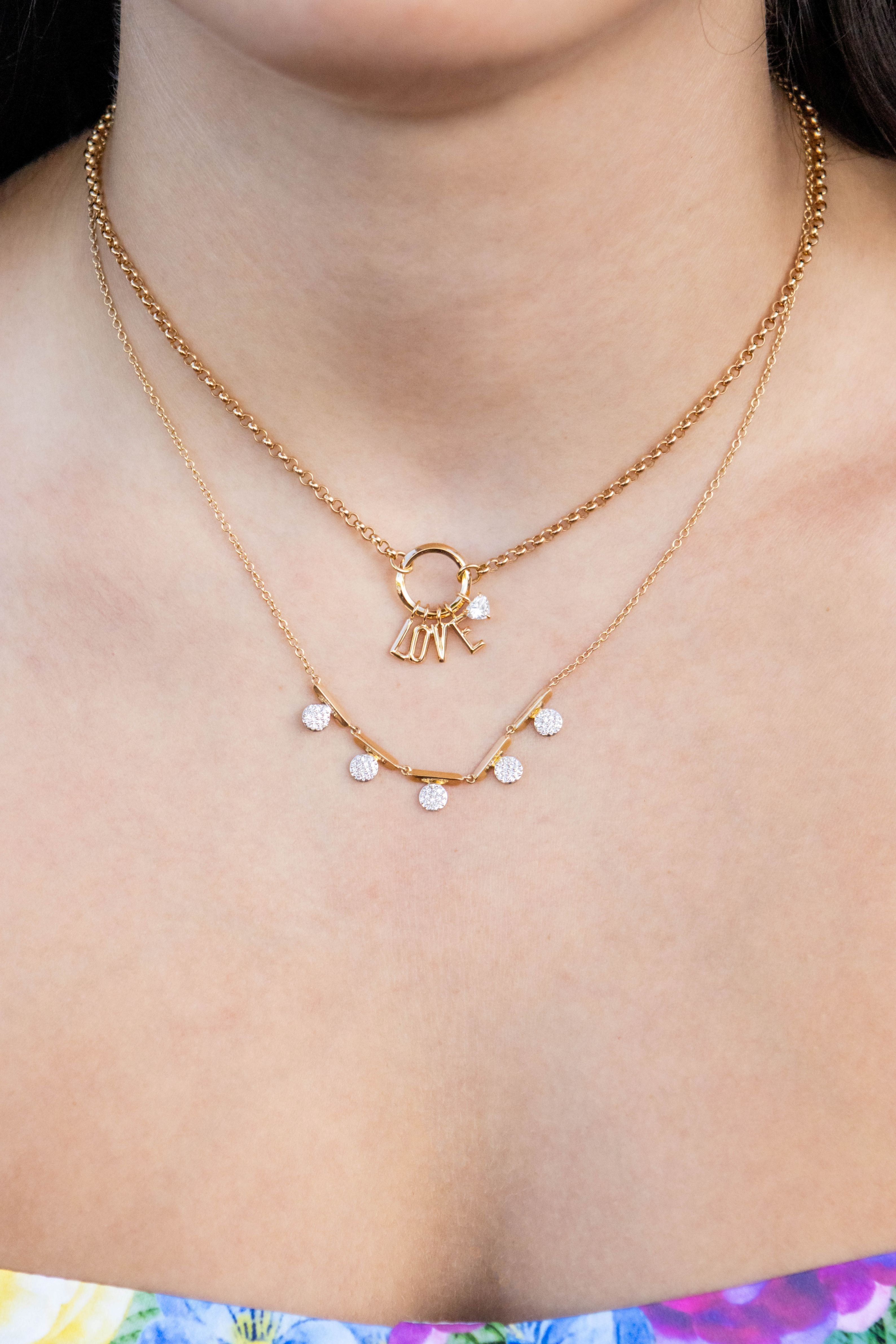 Phillips House Five station Offset Mini Infinity Necklace in Yellow Gold