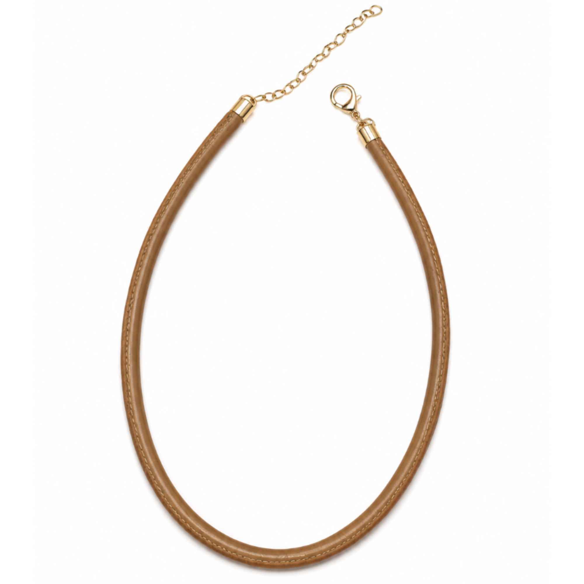 Lionheart Beige Leather Cord Necklace, 14" Length