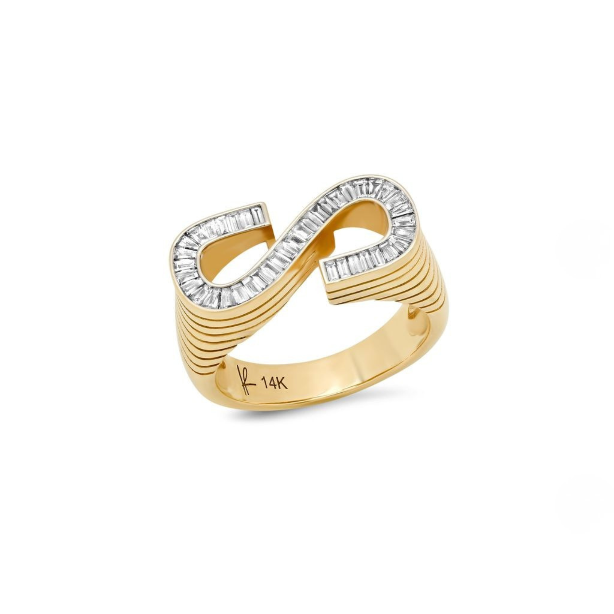 Helena Rose "S" Diamond Initial Ring in 14K Yellow Gold, Size 7