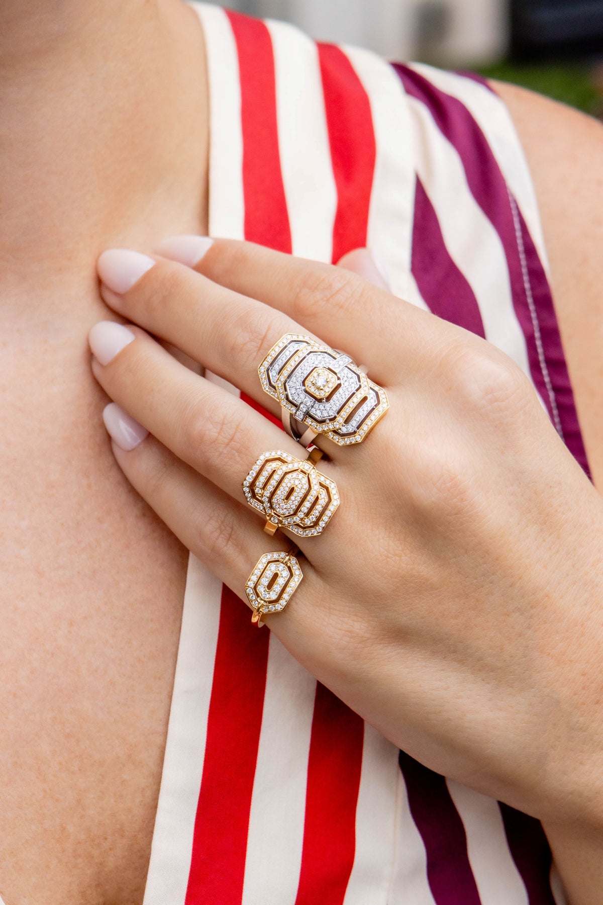 Statement Paris My Way Ring in 18K Yellow & White Gold, Size 7.75
