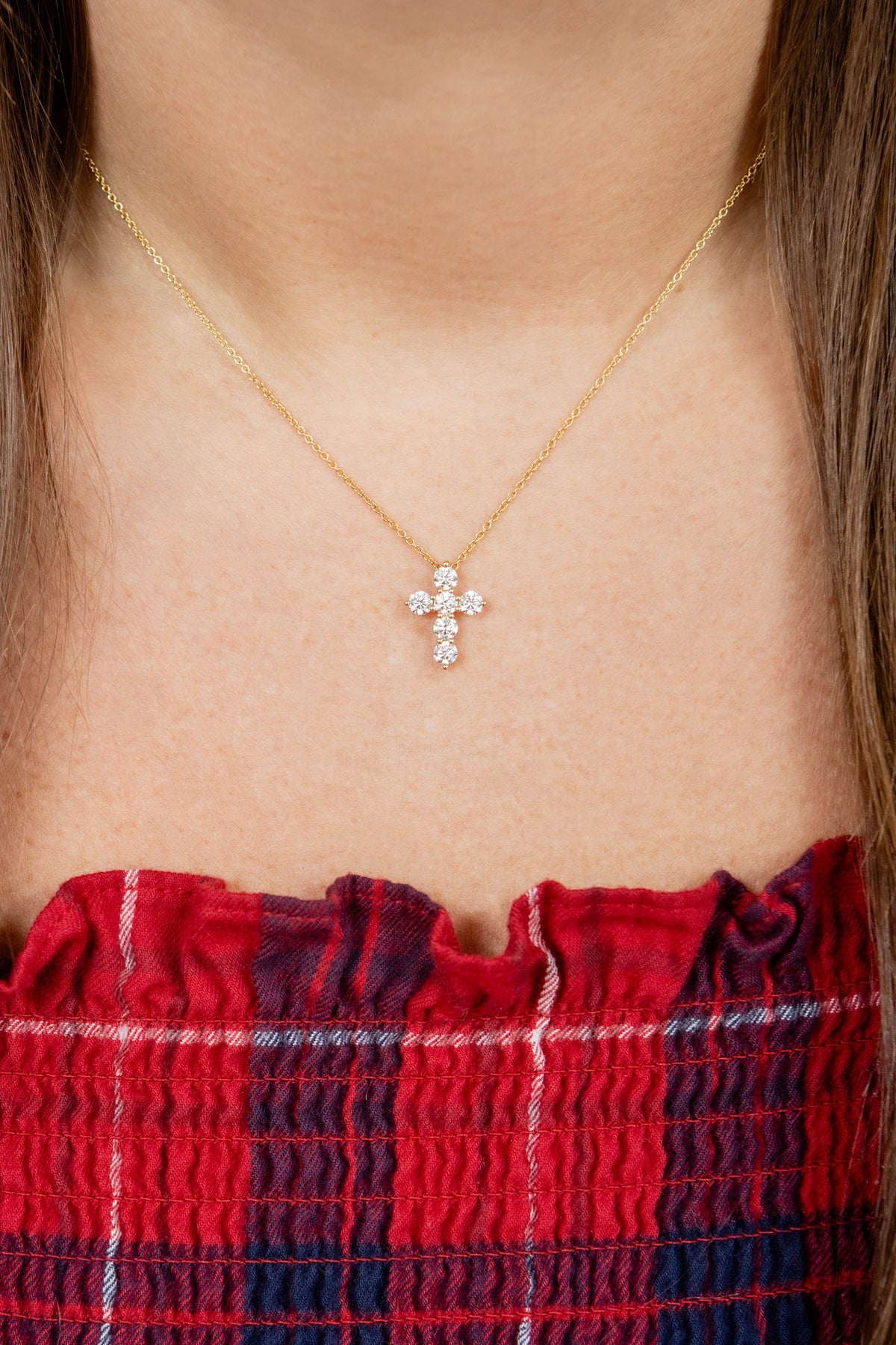 Diamond Cross 1.00CT Pendant Necklace in 14K Yellow Gold