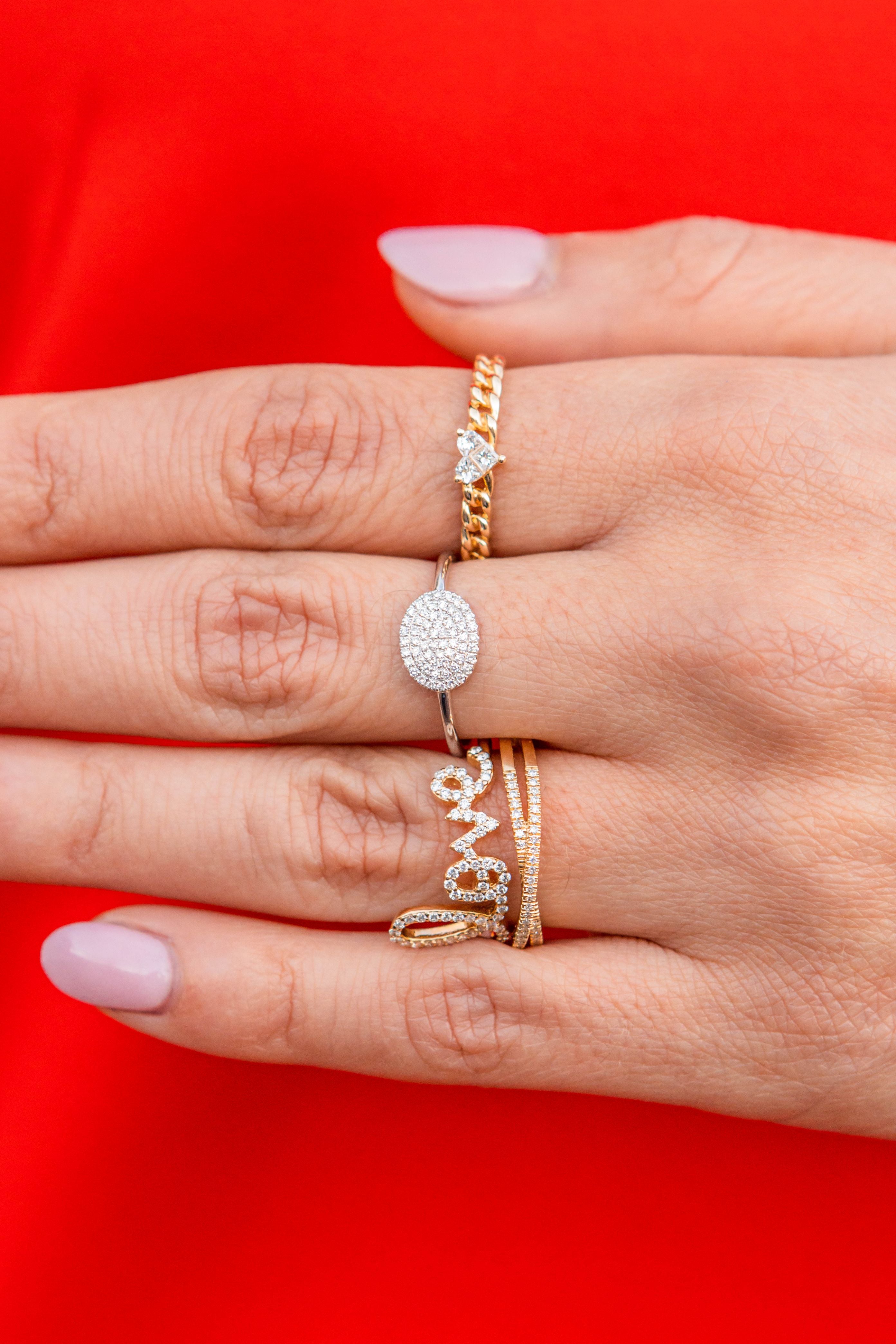 Diamond Crossover Ring in 14K Yellow Gold, Size 8