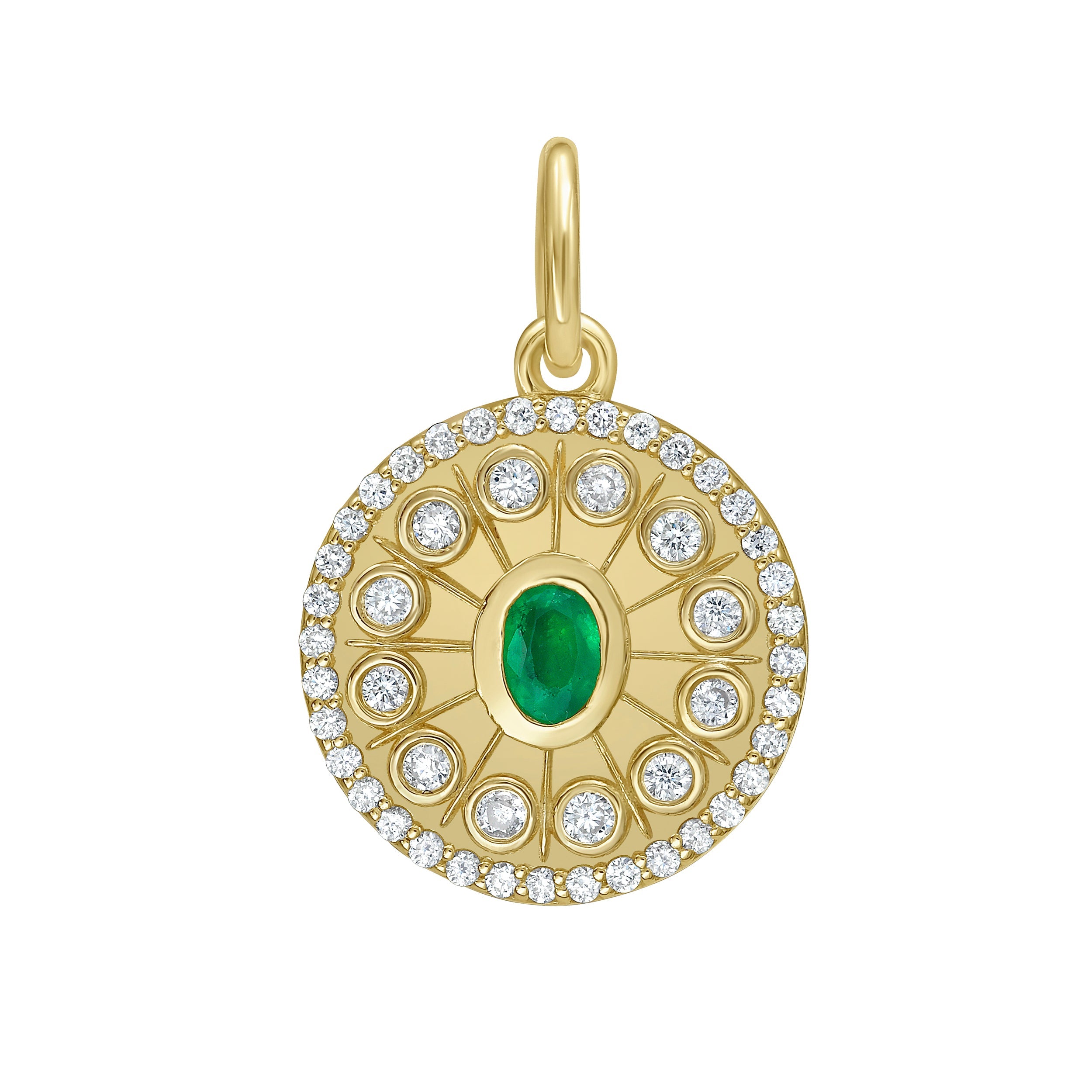 Lionheart Serenity Mini Emerald Charm in 18K Yellow Gold