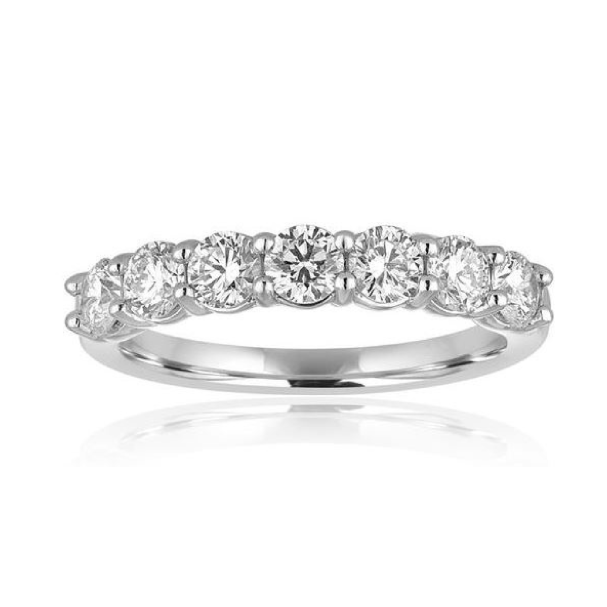 7 Across Shared Prong 0.50CT Diamond Band in 14K White Gold, Size 6