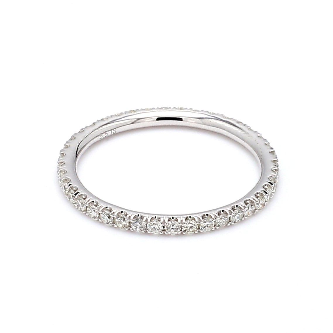 Prong Set 0.38CT Diamond Eternity Band in 14K White Gold, Size 5.5