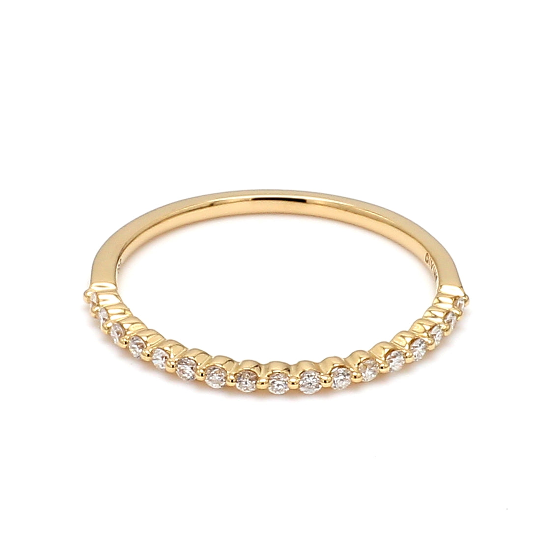 Halfway Single Prong 0.15CT Diamond Band in 14K Yellow Gold, Size 6