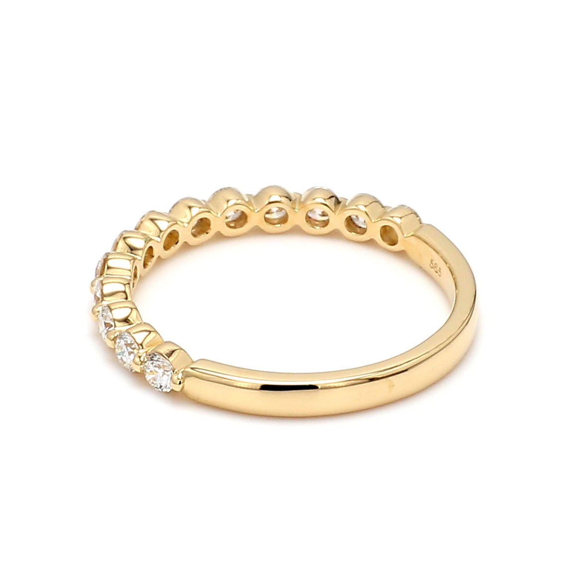 Halfway Single Prong 0.50CT Diamond Band in 14K Yellow Gold, Size 6