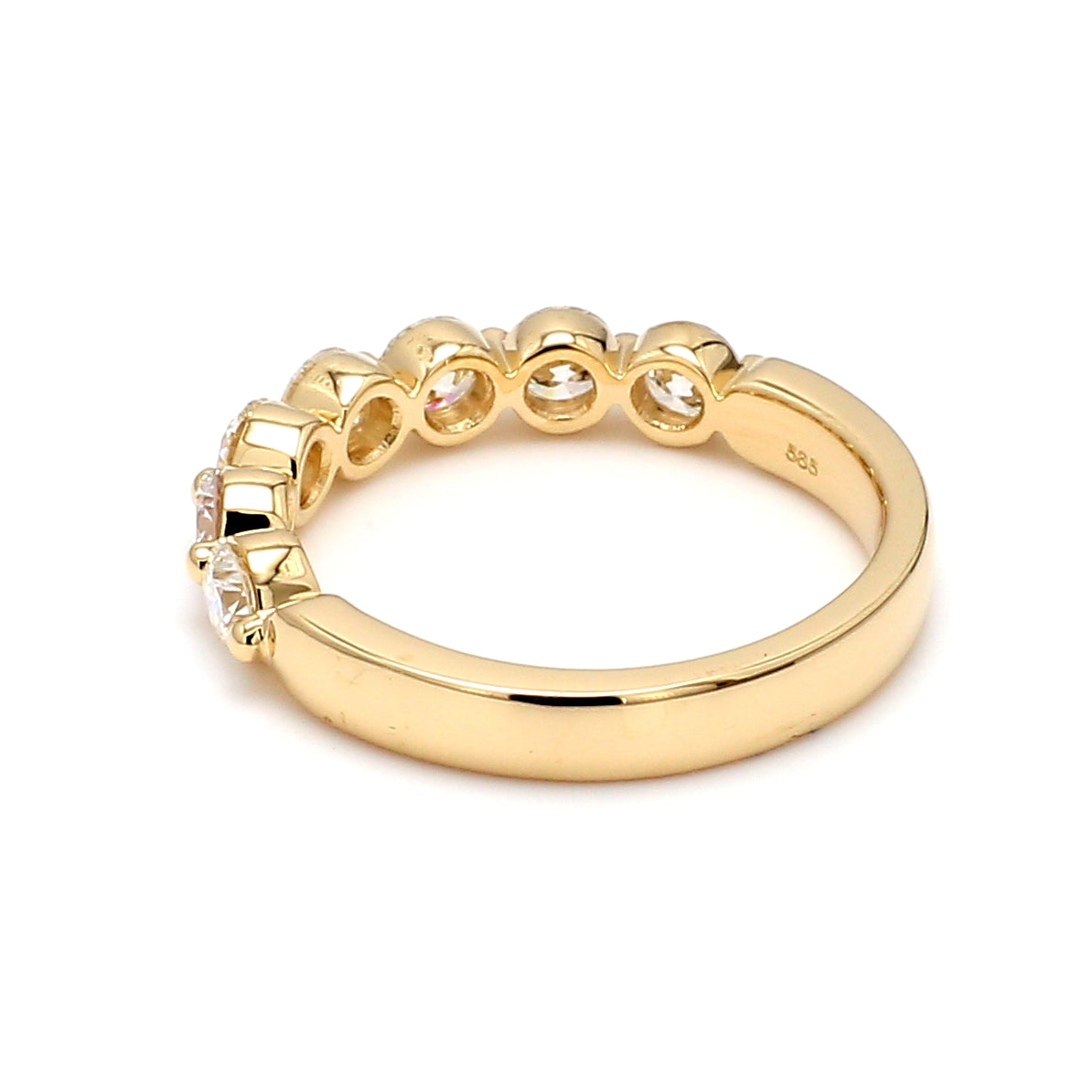 Halfway Single Prong 1.00CT Diamond Band in 14K Yellow Gold, Size 6