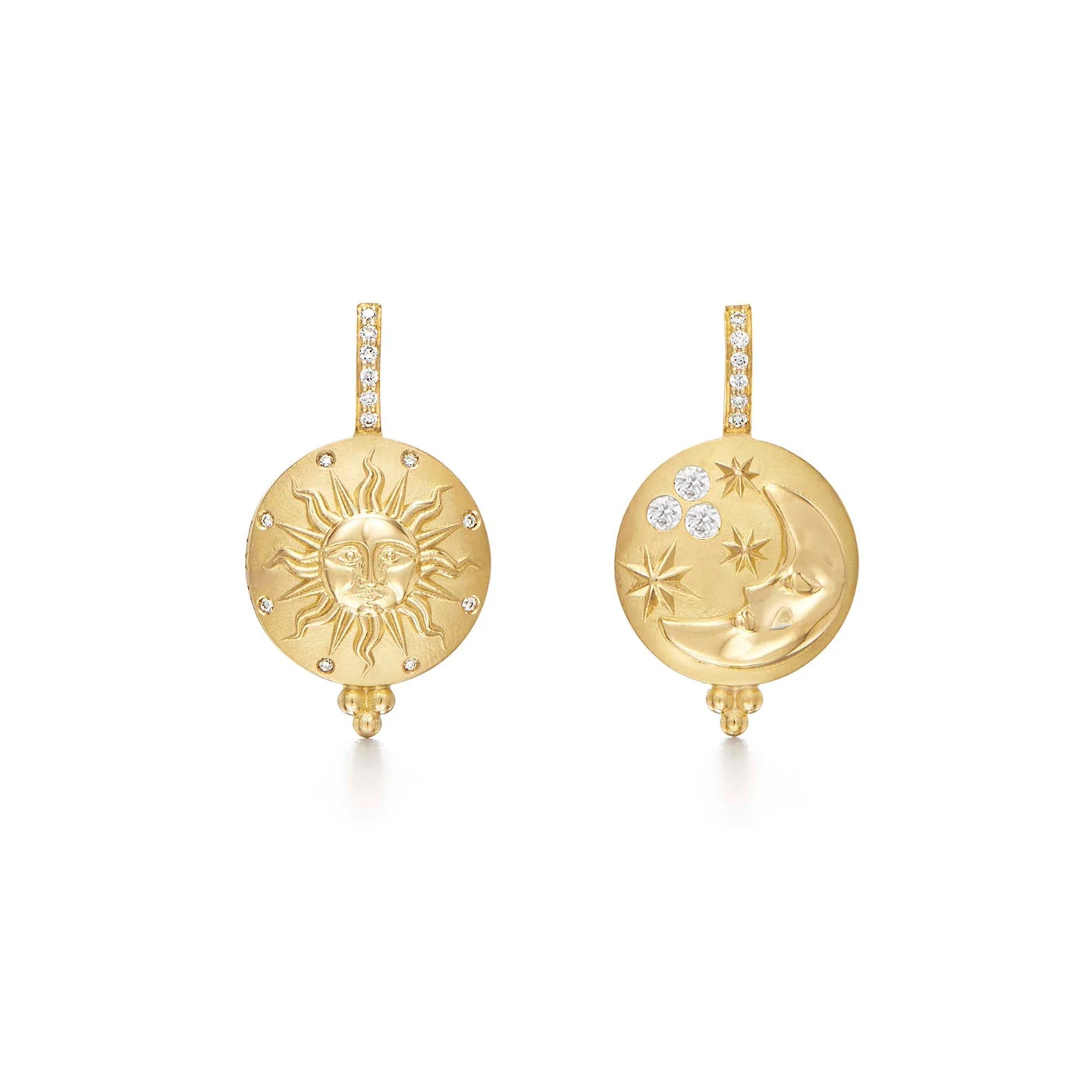 Temple St. Clair Sole Luna Earrings in 18K Yellow Gold