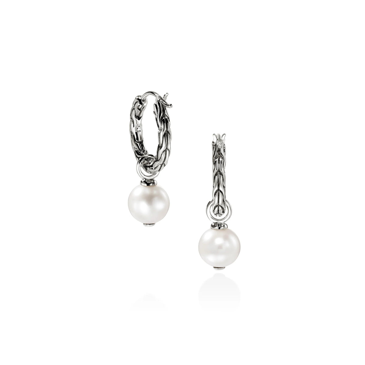 John Hardy Pearl Essential Hoop Earrings in Sterling Silver