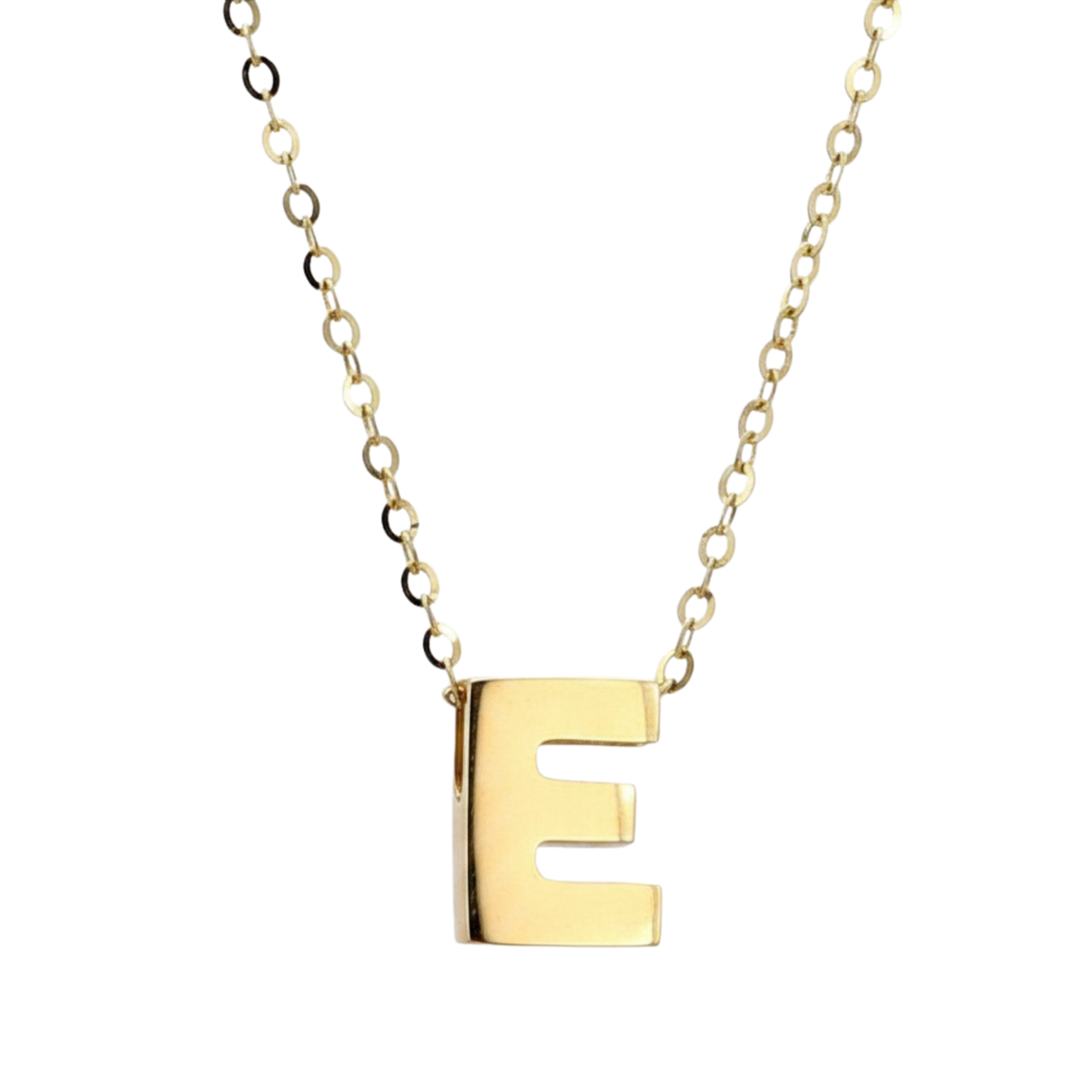 E Initial Pendant Necklace in 14K Yellow Gold
