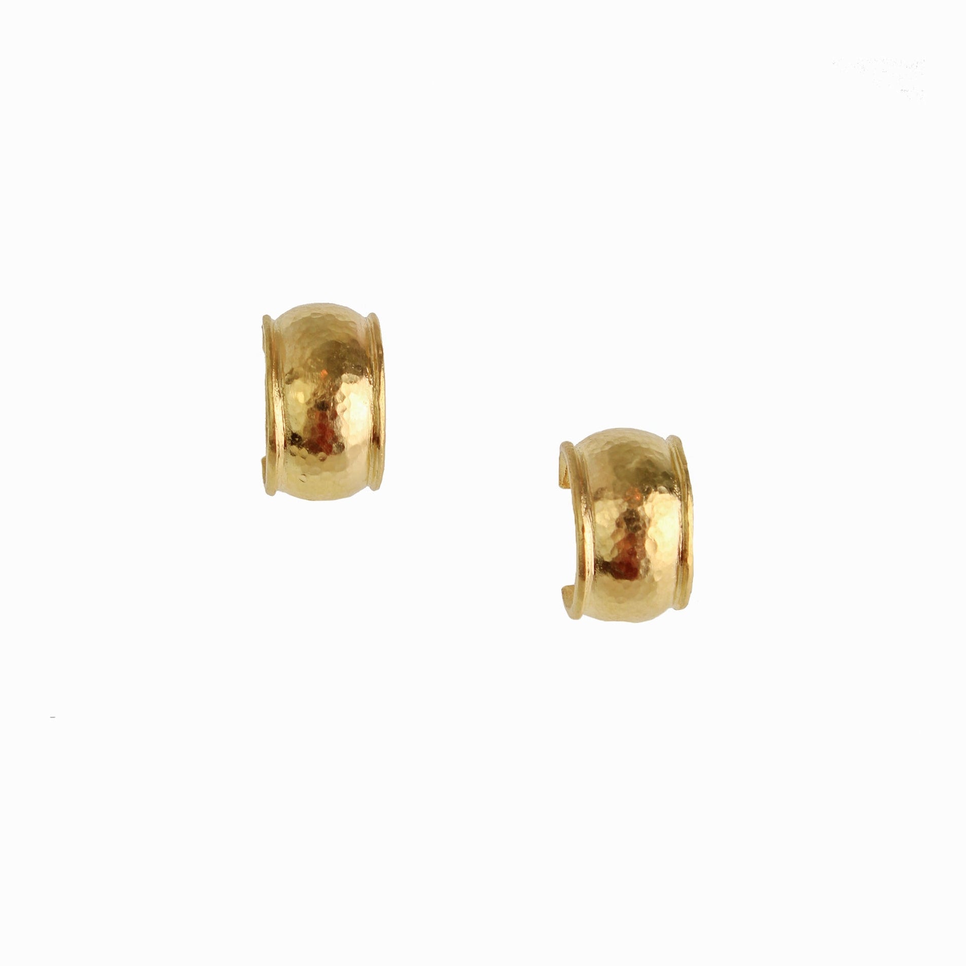Elizabeth Locke Baby Curved Hoops in Yellow Gold