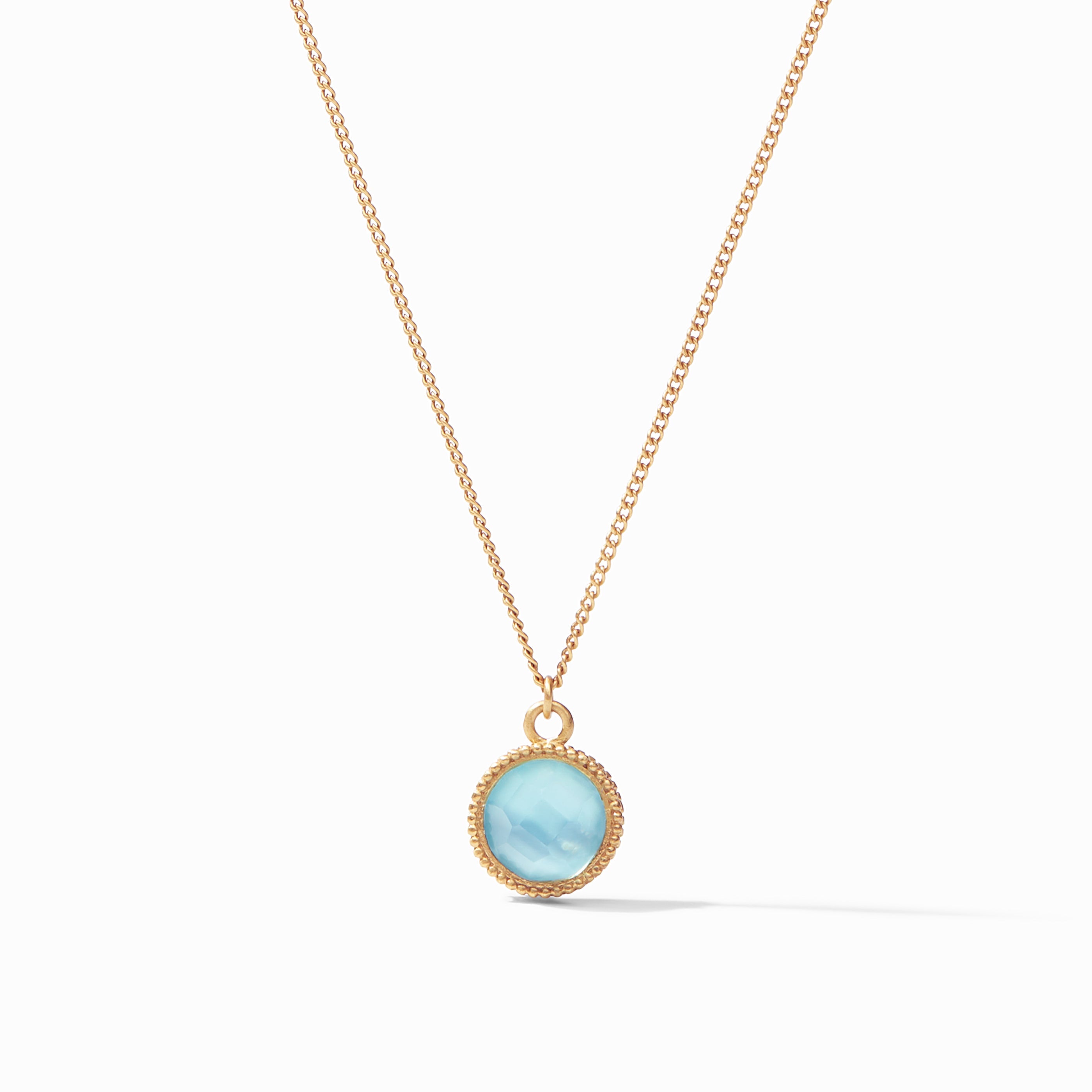 Julie Vos Fleur De Lis Necklace in Iridescent Bahamian Blue