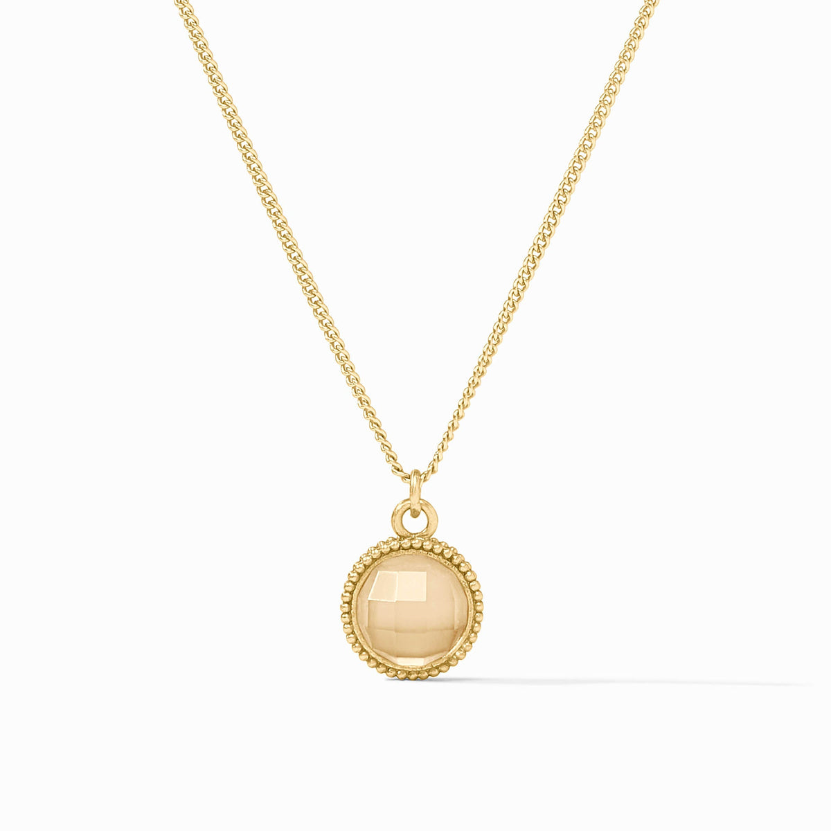 Julie Vos Fleur De Lis Solitaire Necklace in Iridescent Champagne