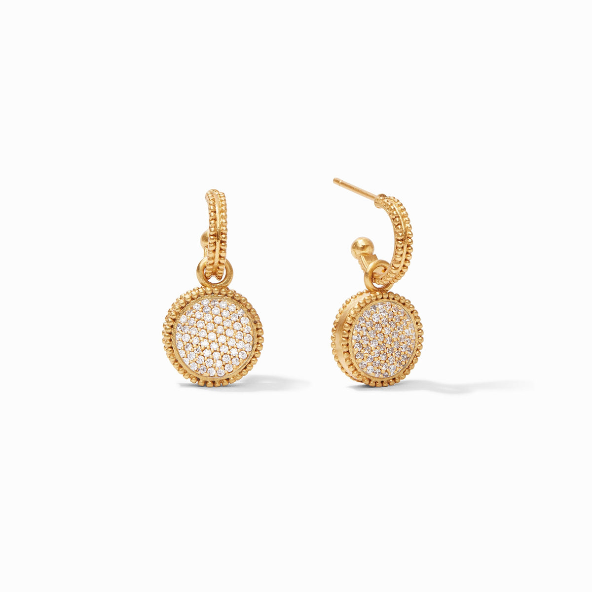 Julie Vos Fleur De Lis Charm Hoop Earrings