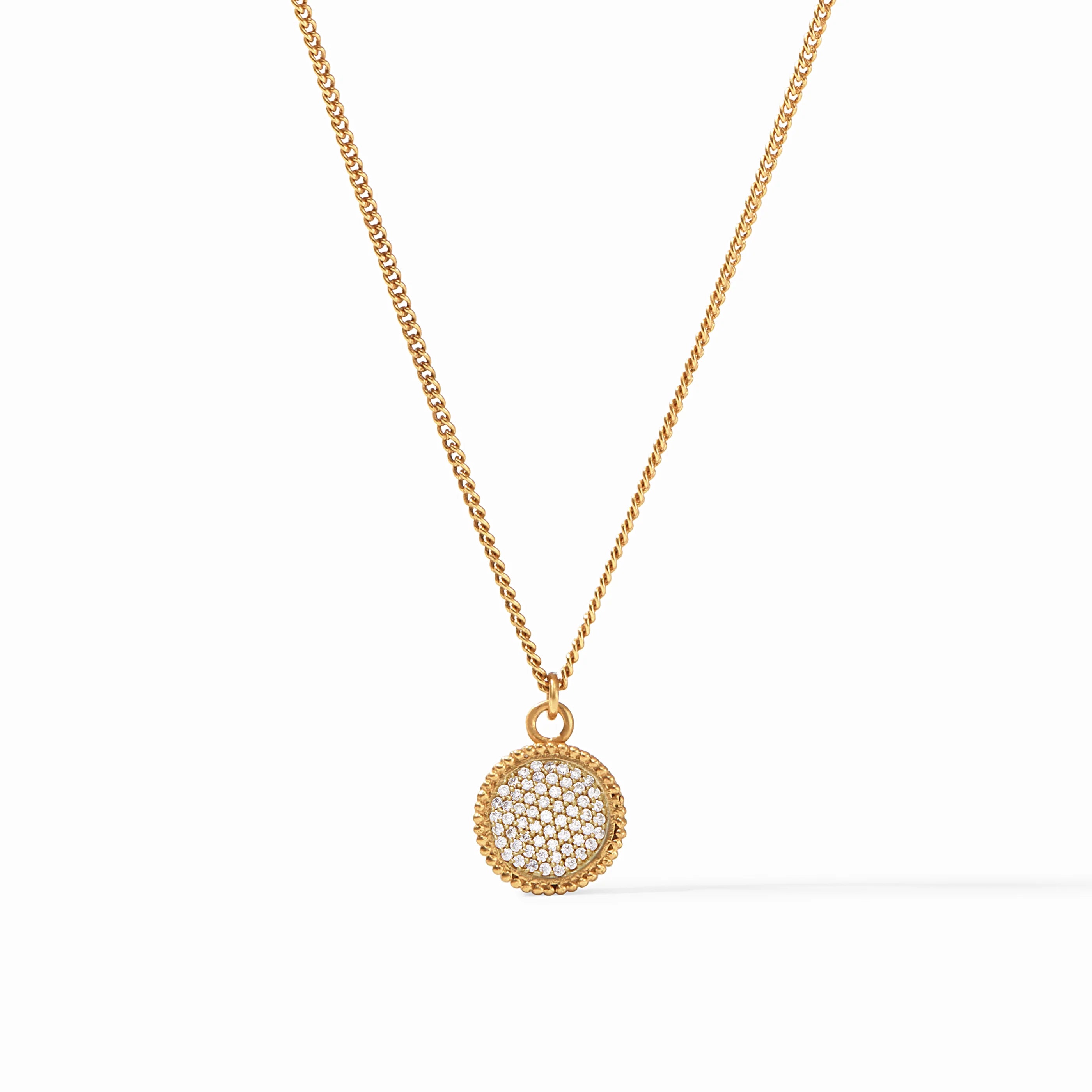 Julie Vos Fleur De Lis Solitaire Necklace in Crystal