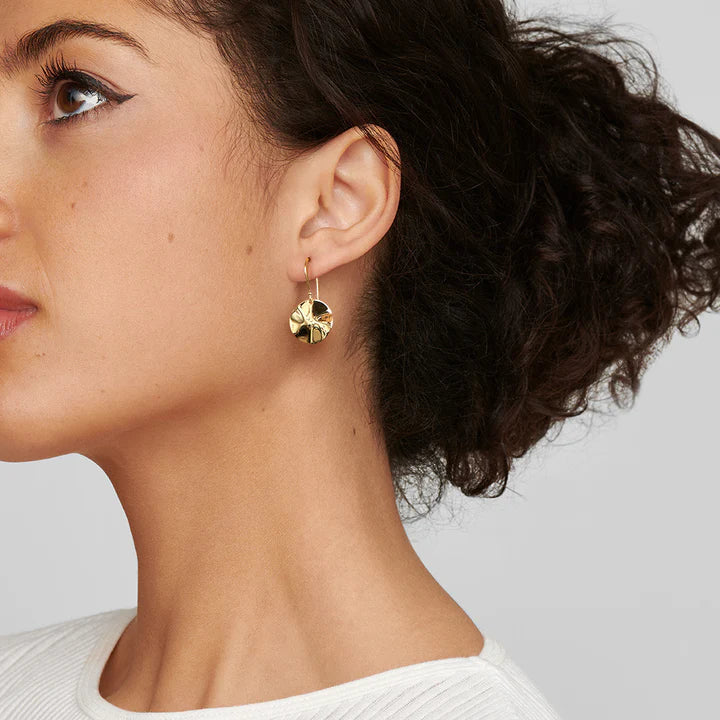 Ippolita Mini Wavy Disc Earrings in 14K Yellow Gold