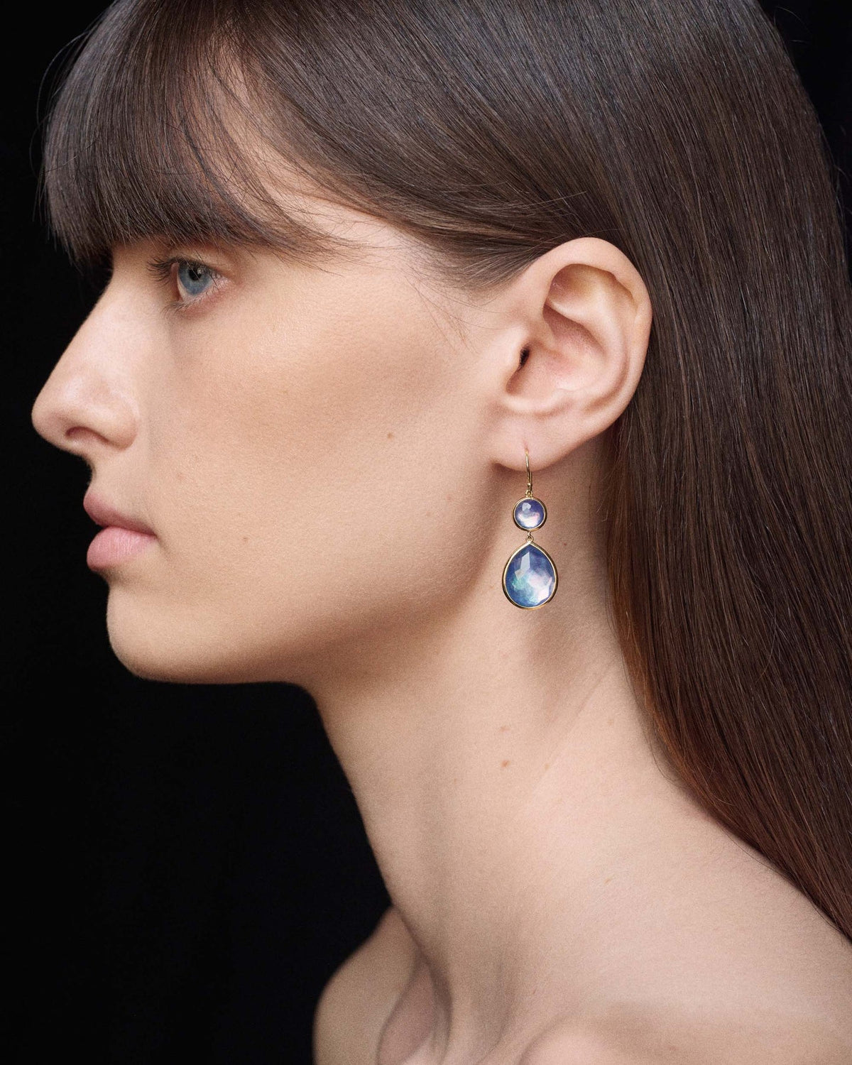 Ippolita Lapis Snowman Teardrop Earrings in 18K Yellow Gold