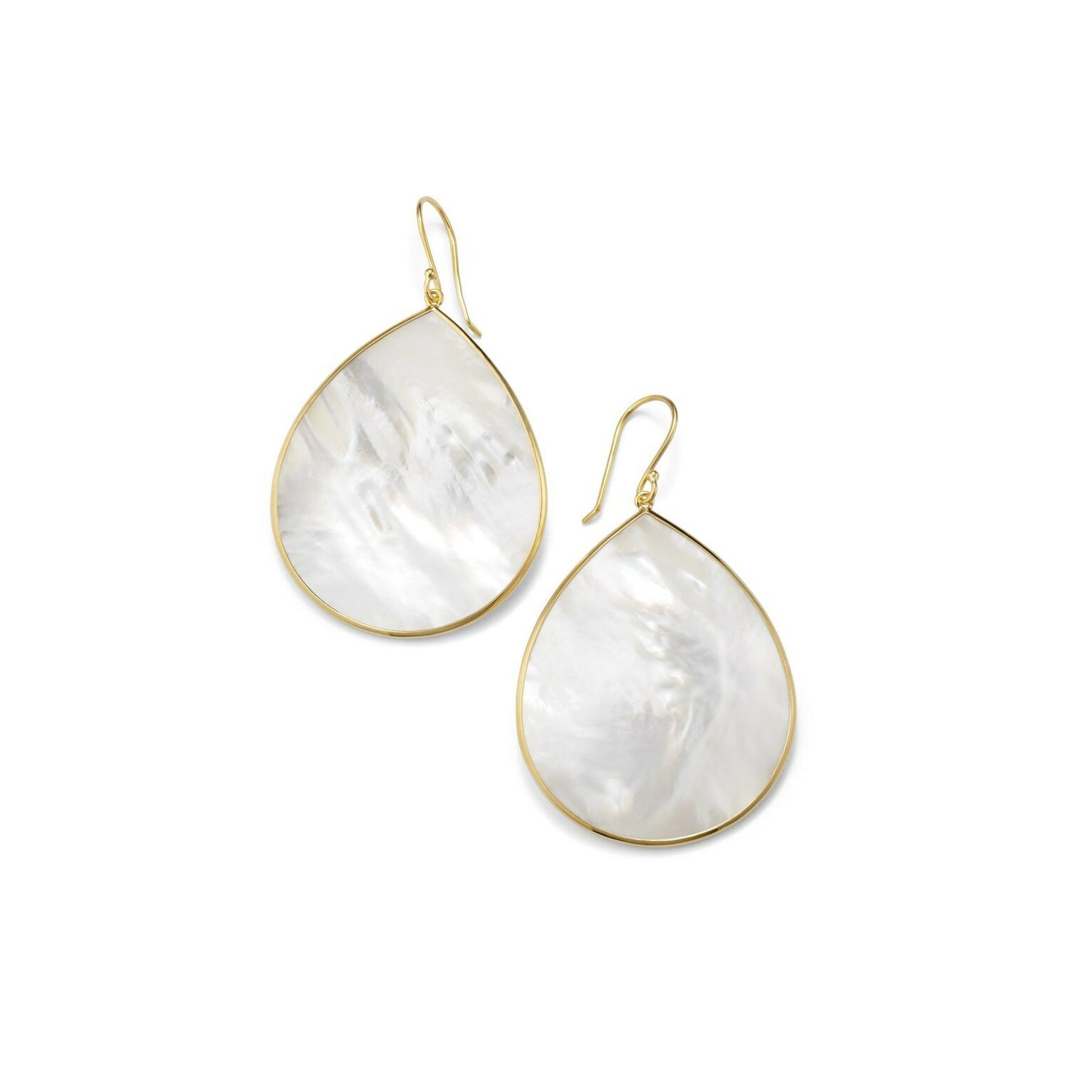 Ippolita Polished Rock Candy Jumbo Teardrop Earrings with Mother-of-Pearl in Yellow Gold