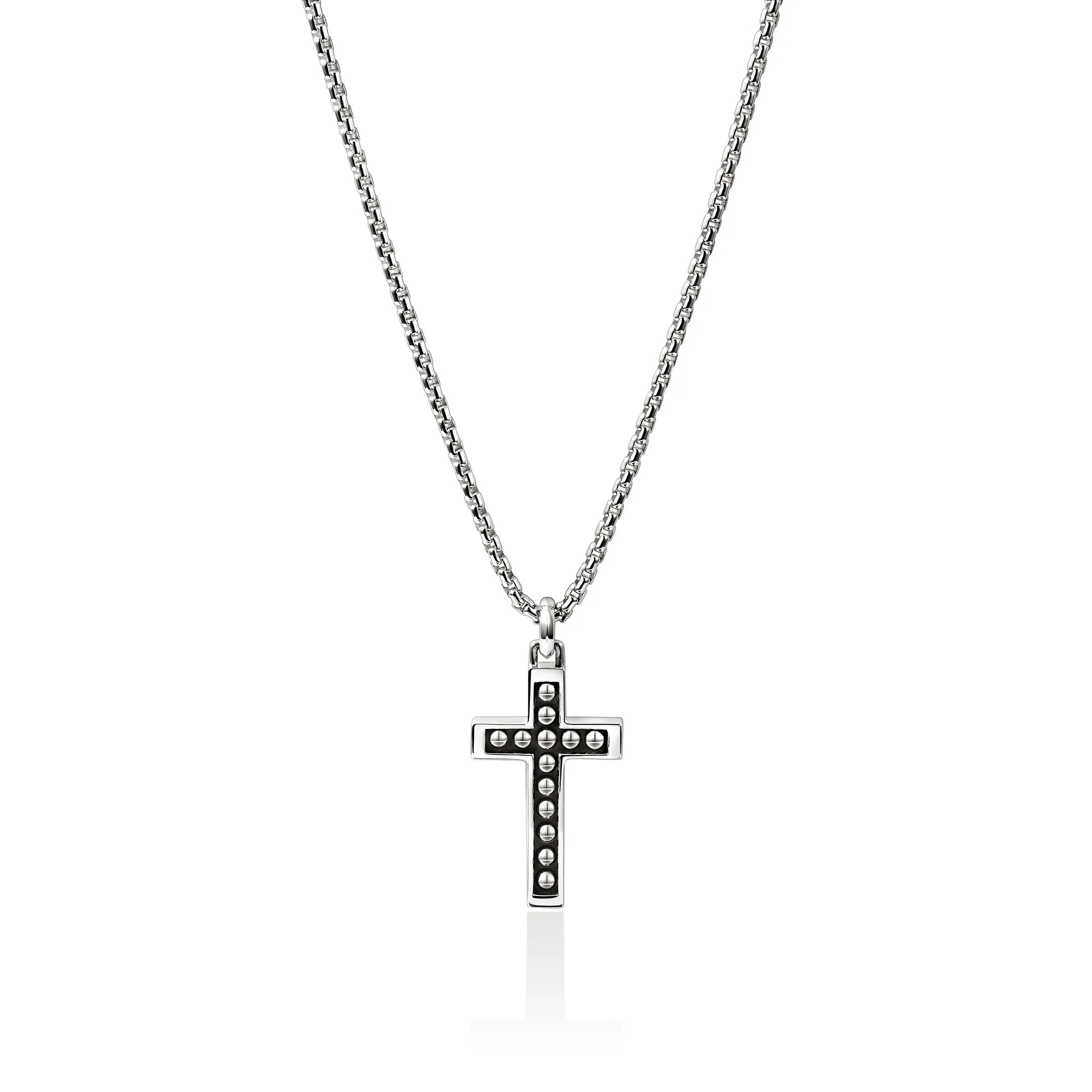 John Hardy Men's Nailhead Cross Pendant Necklace in Sterling Silver
