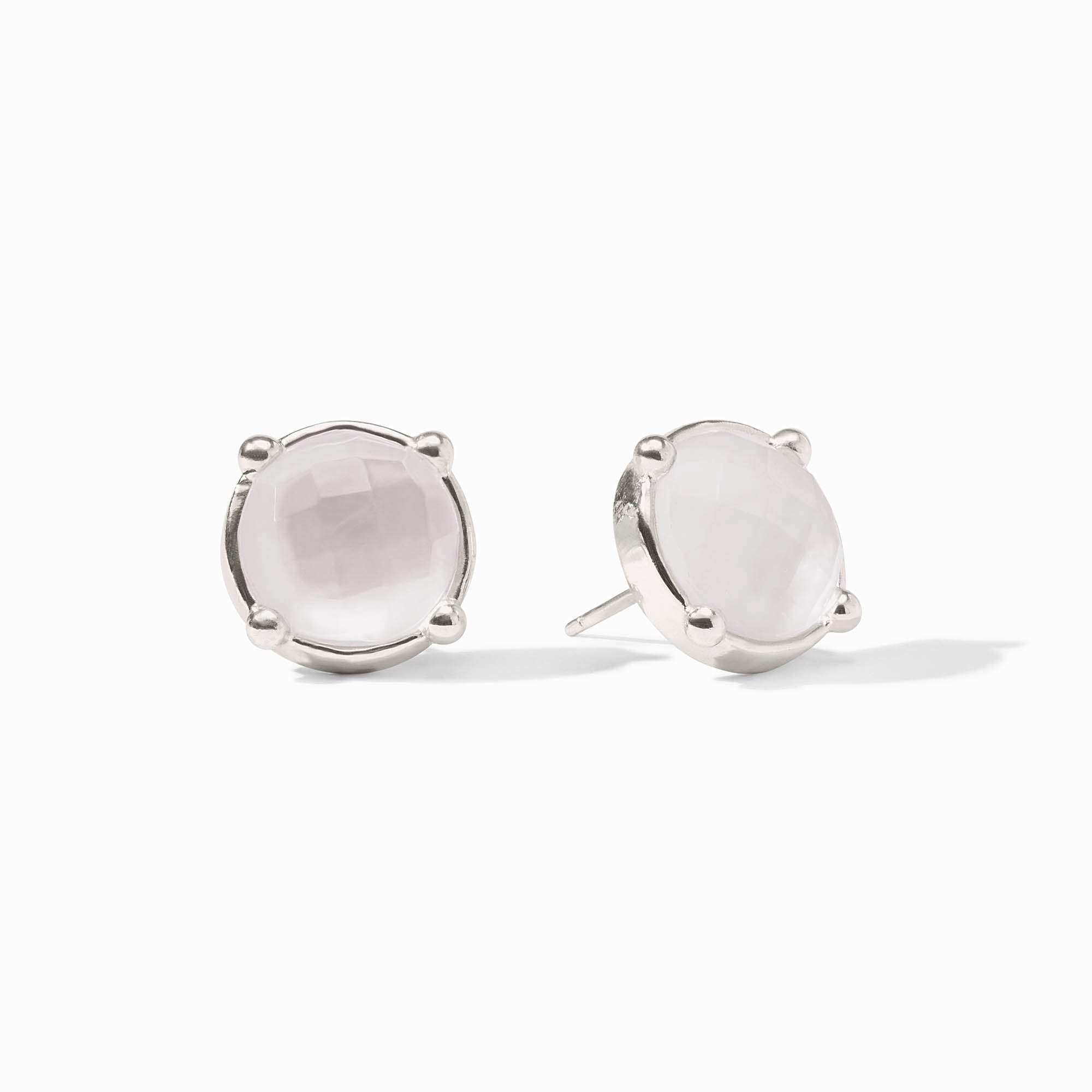 Julie Vos Honey Stud Earrings in Iridescent Clear Crystal