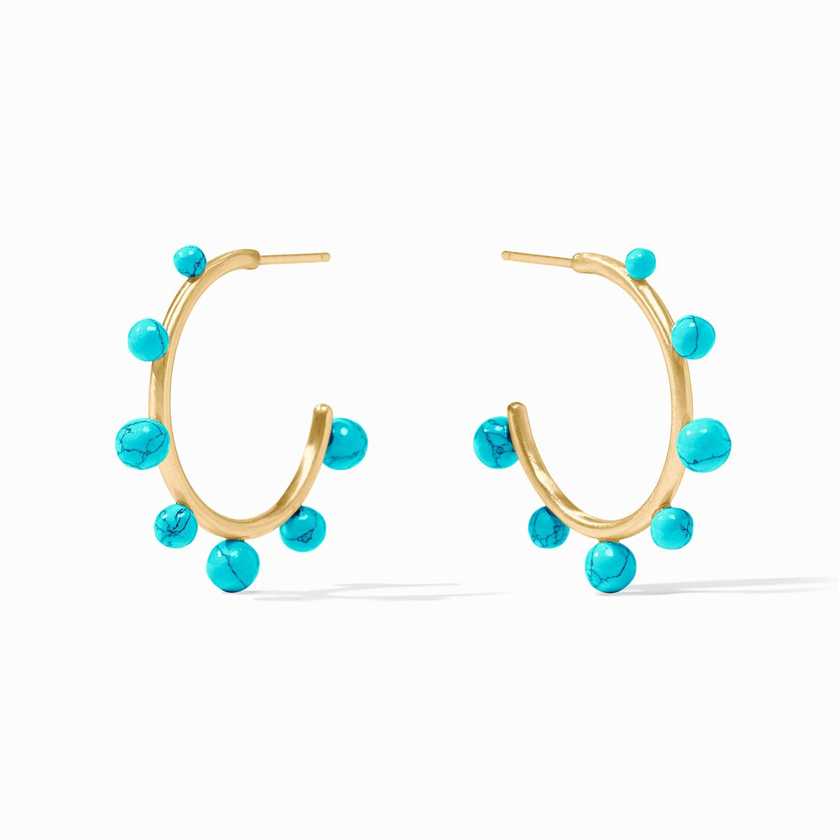 Julie Vos Medium Hydra Hoops in Turquoise