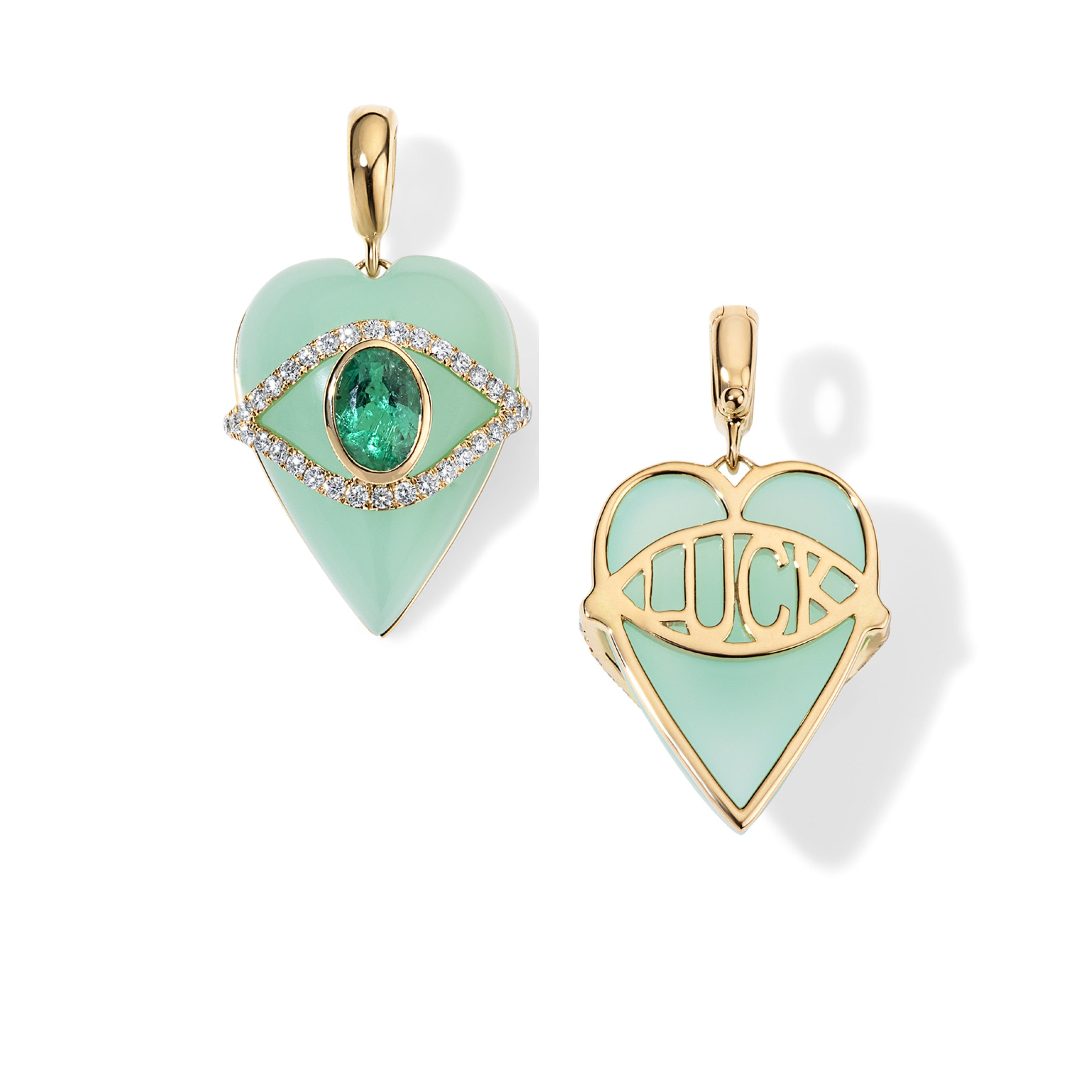 Eden Presley Small Luck Heart Charm in 14K Yellow Gold