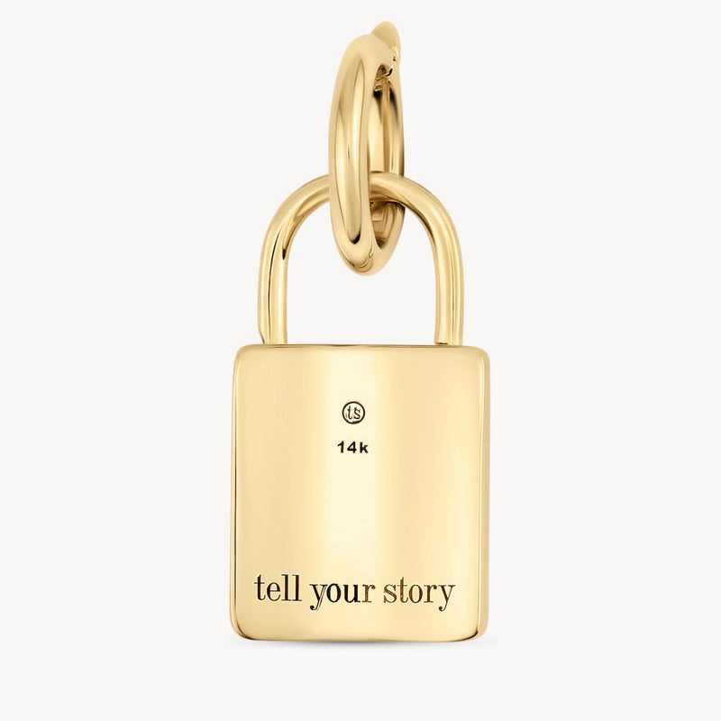 Three Stories Medium Love Locket Pendant in 14K Yellow Gold
