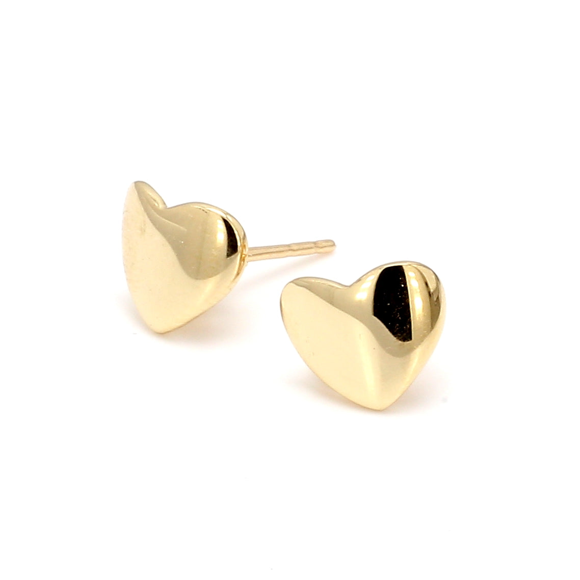 Heart Stud Earrings in 14K Yellow Gold