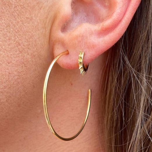 Large Thin Hoop Earrings in 14K Yellow Gold
