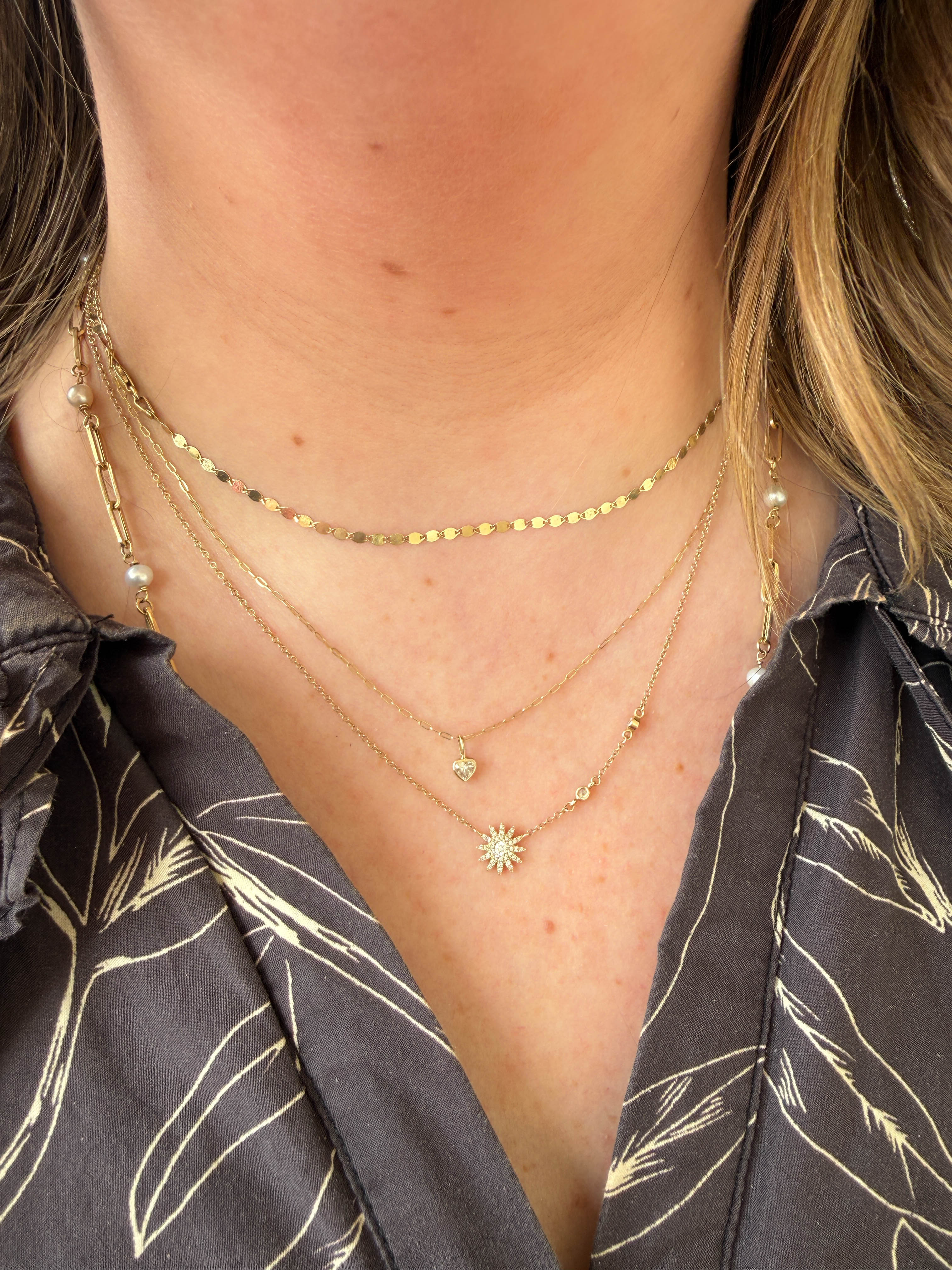 Mirror Chain Necklace in 14K Yellow Gold, 16" Length