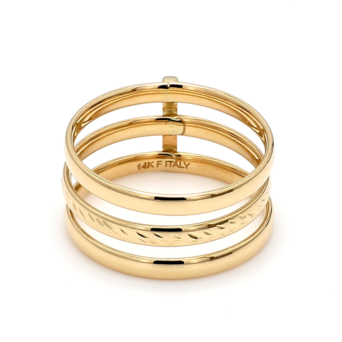 Triple Band Ring in 14K Yellow Gold, Size 7