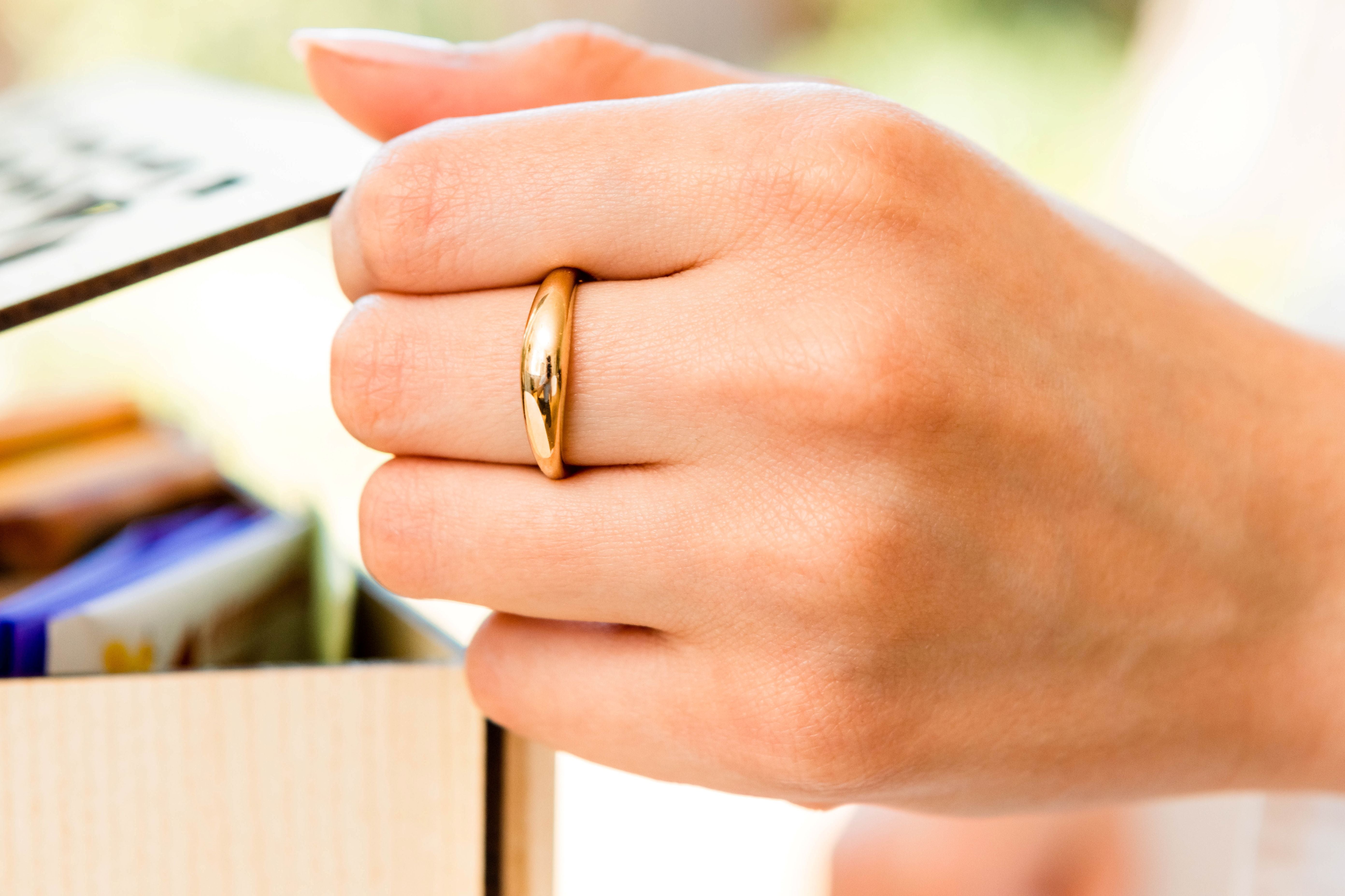 Dome Ring in 14K Yellow Gold, Size 5