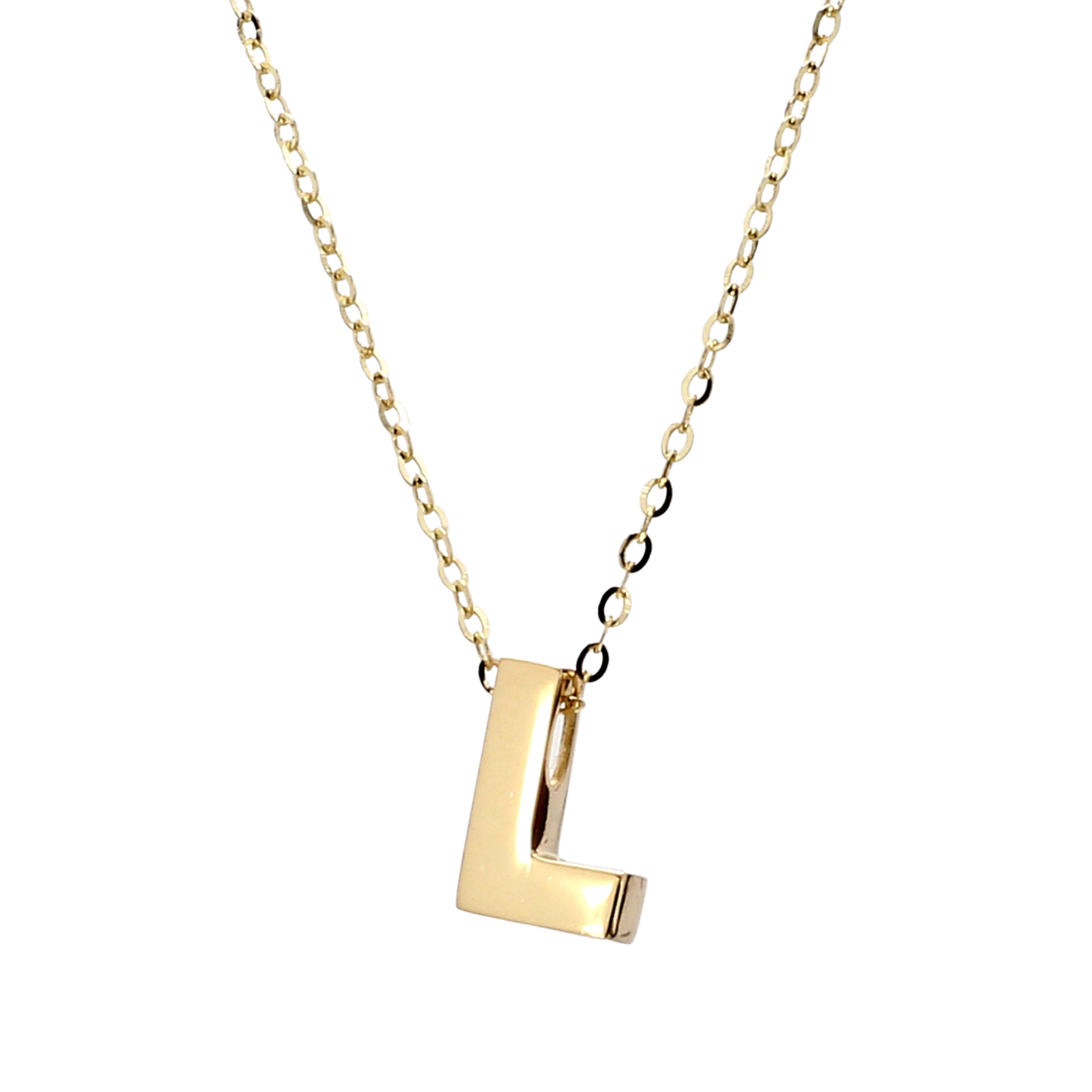 L Initial Pendant Necklace in 14K Yellow Gold