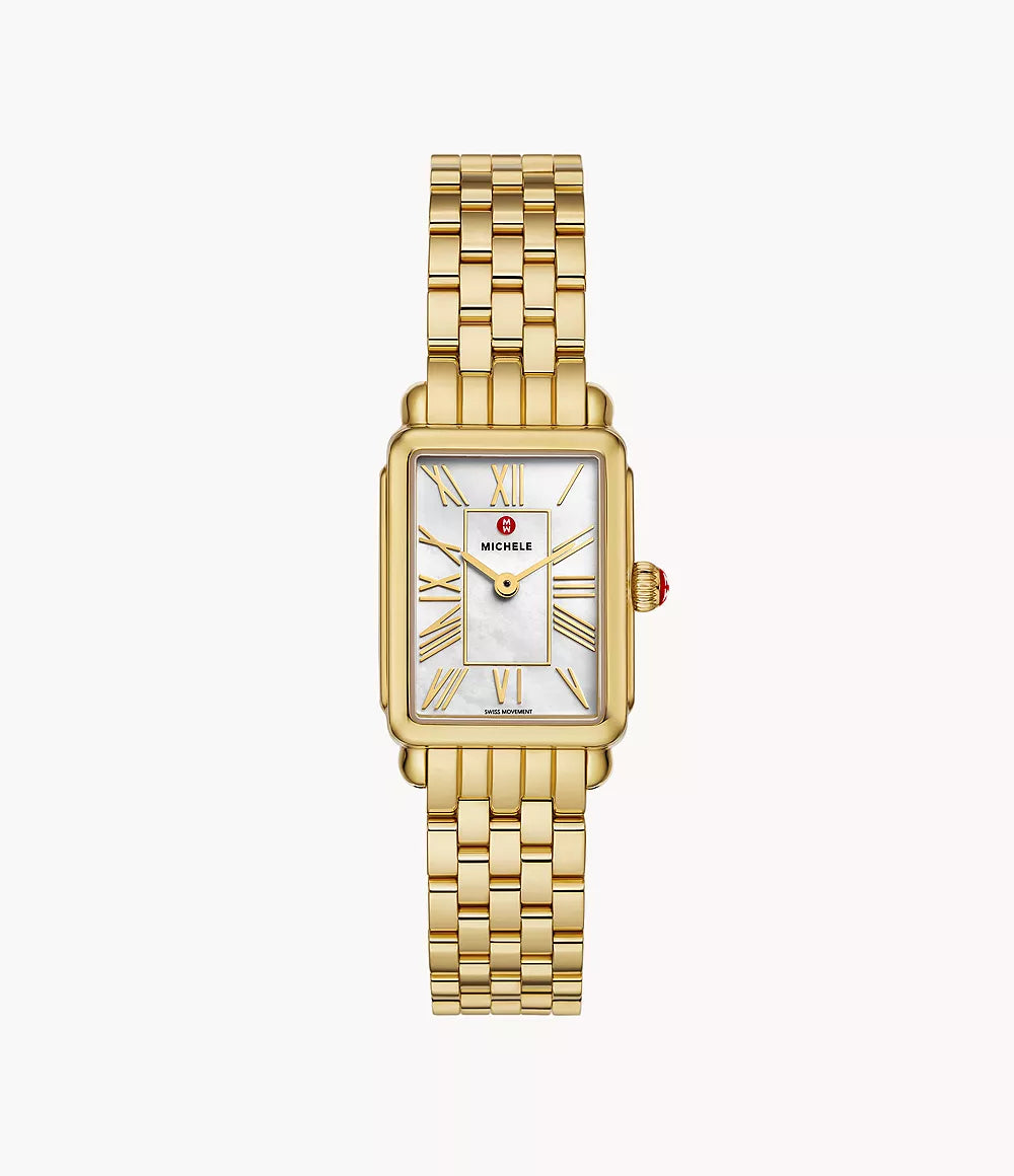 Michele Deco Park 18K Gold Plated Watch, 29MM