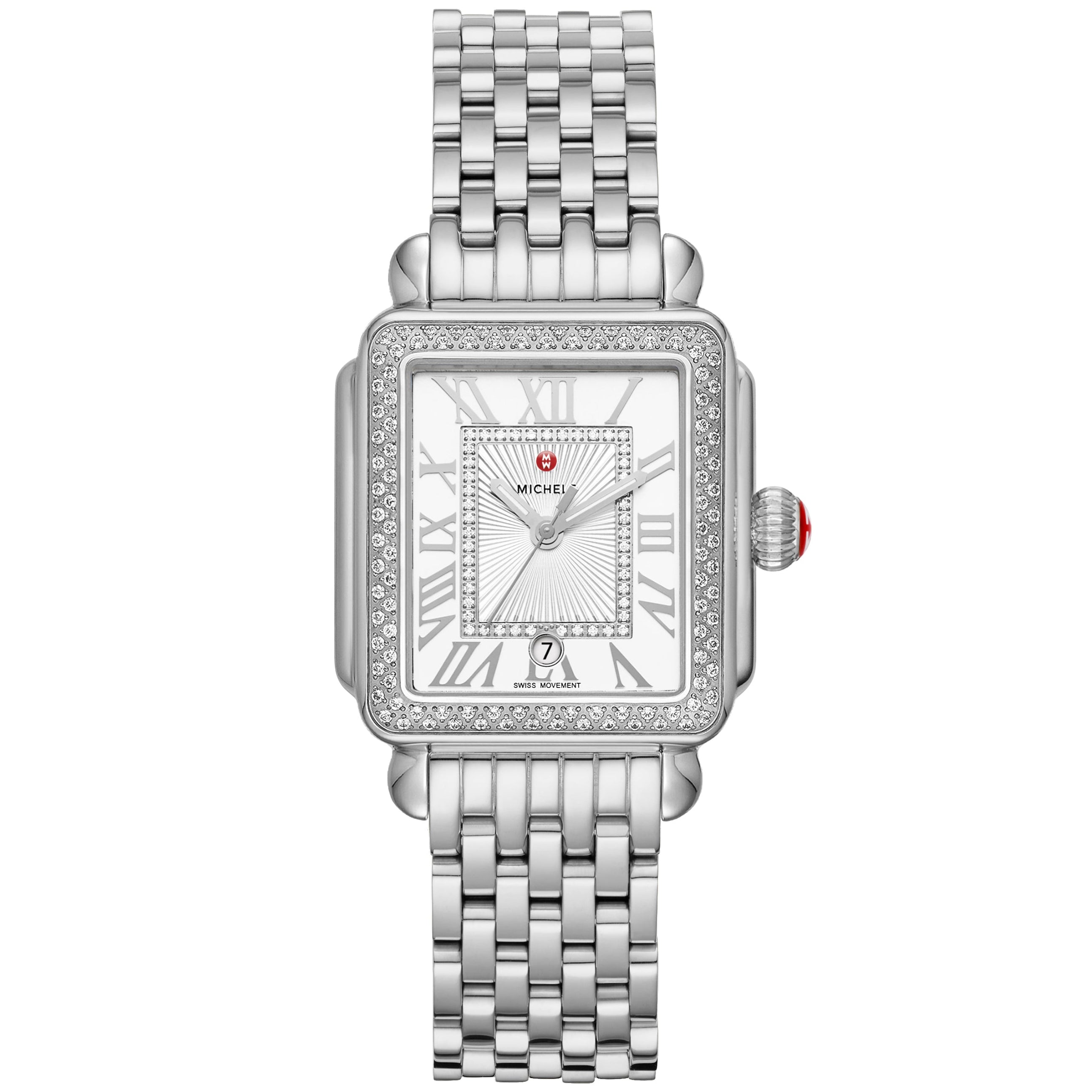 Michele Deco Madison Mid Stainless Diamond Watch