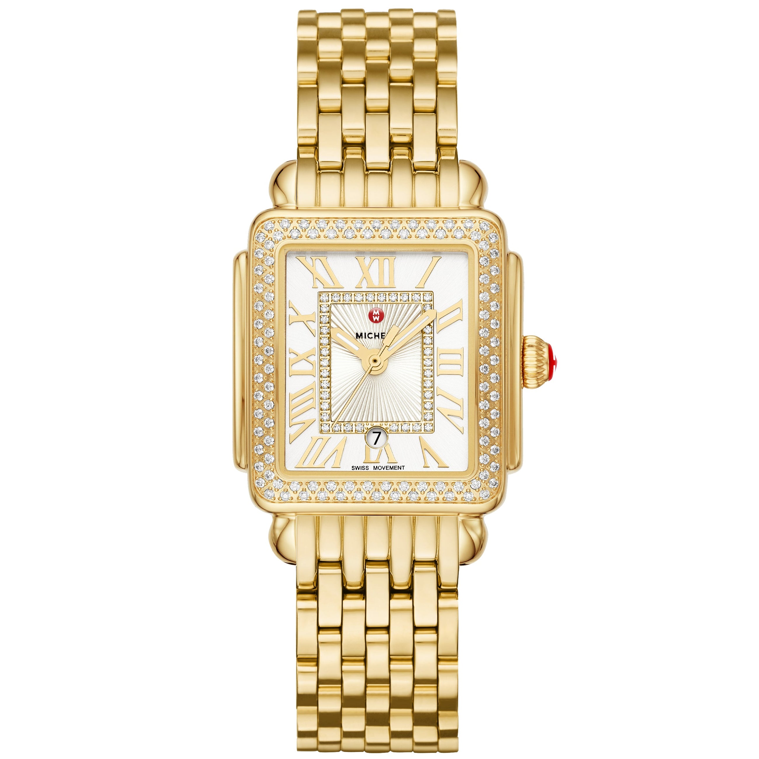 Michele Deco Madison Mid 18K Gold-Plated Diamond Watch
