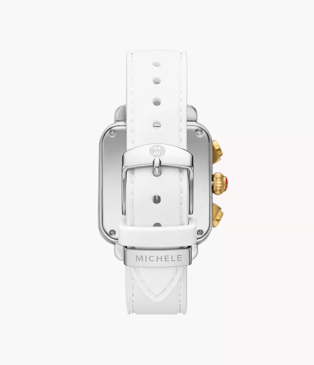Michele Deco Sport Two-Tone White Silicone Watch, 31MM