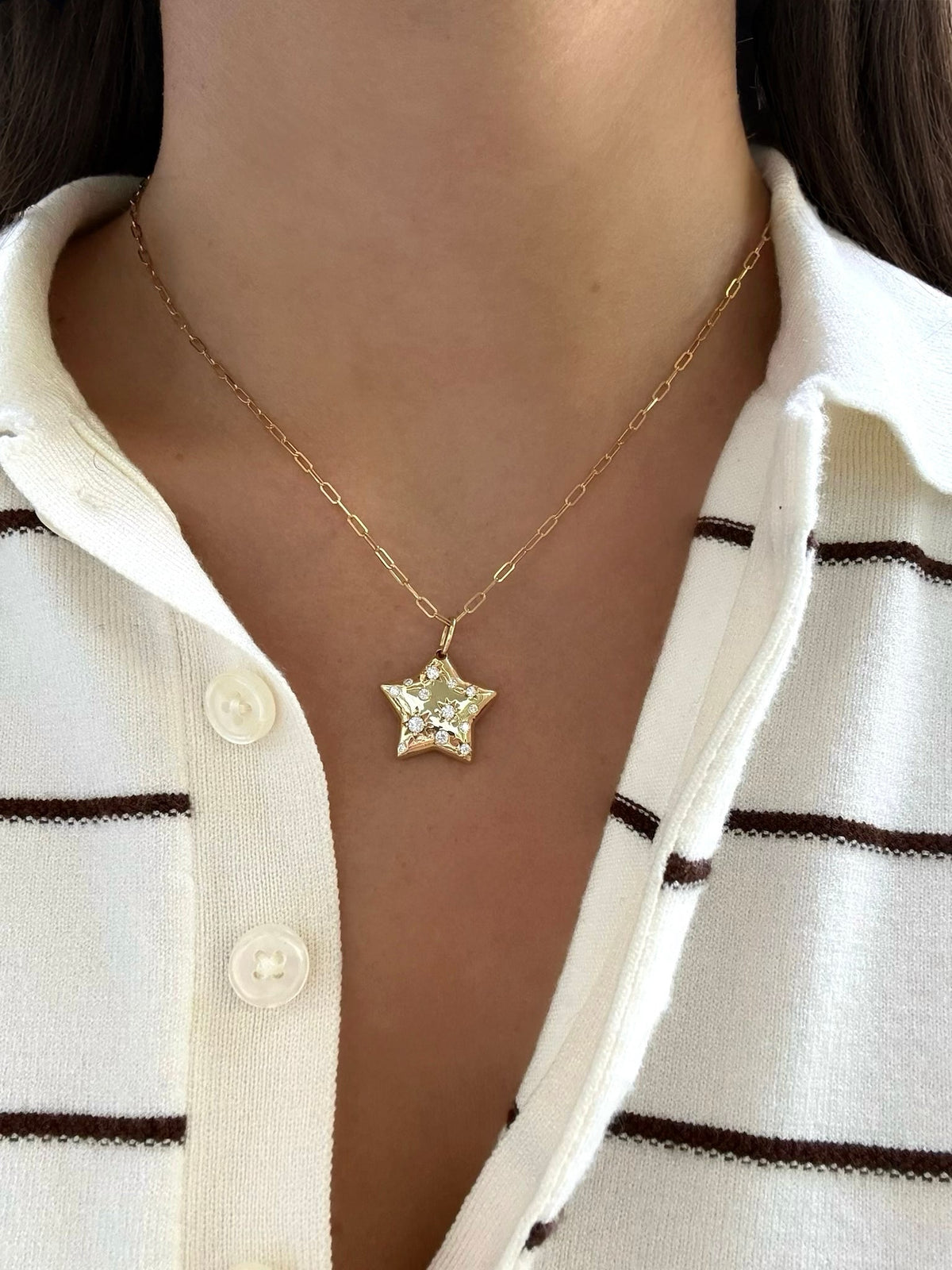 Phillips House Celeste Diamond Star Necklace in 18K Yellow Gold