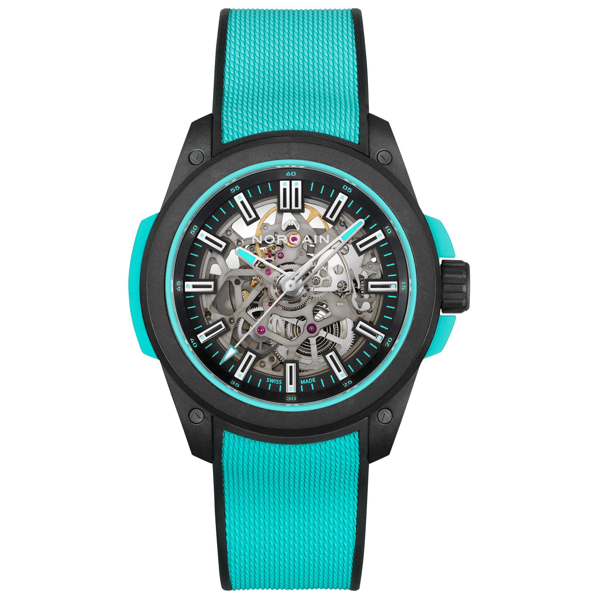 NORQAIN Wild One Skeleton Turquoise Watch 42MM N3000.07Q27.B07
