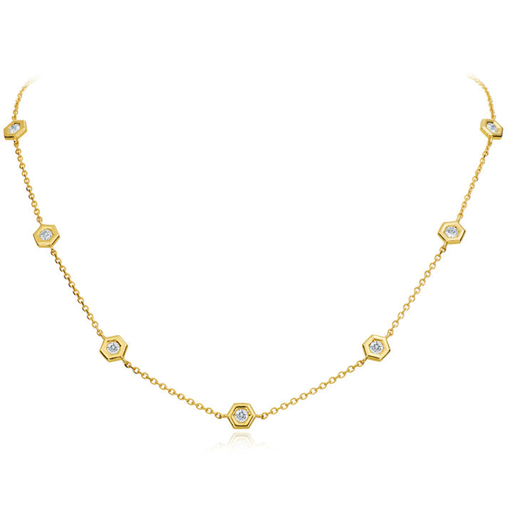 Gumuchian Mini B Station Necklace in 18K Yellow Gold
