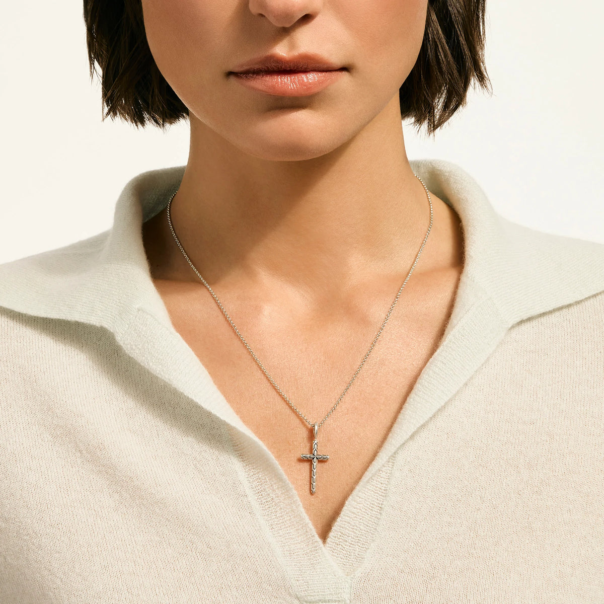 John Hardy Cross Essential Necklace in Sterling Silver