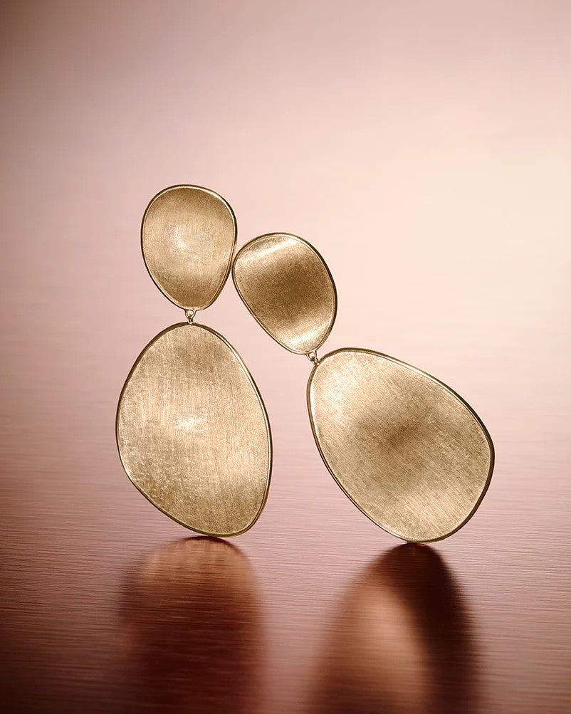 Marco Bicego Lunaria Large Double Drop Earrings in Yellow Gold