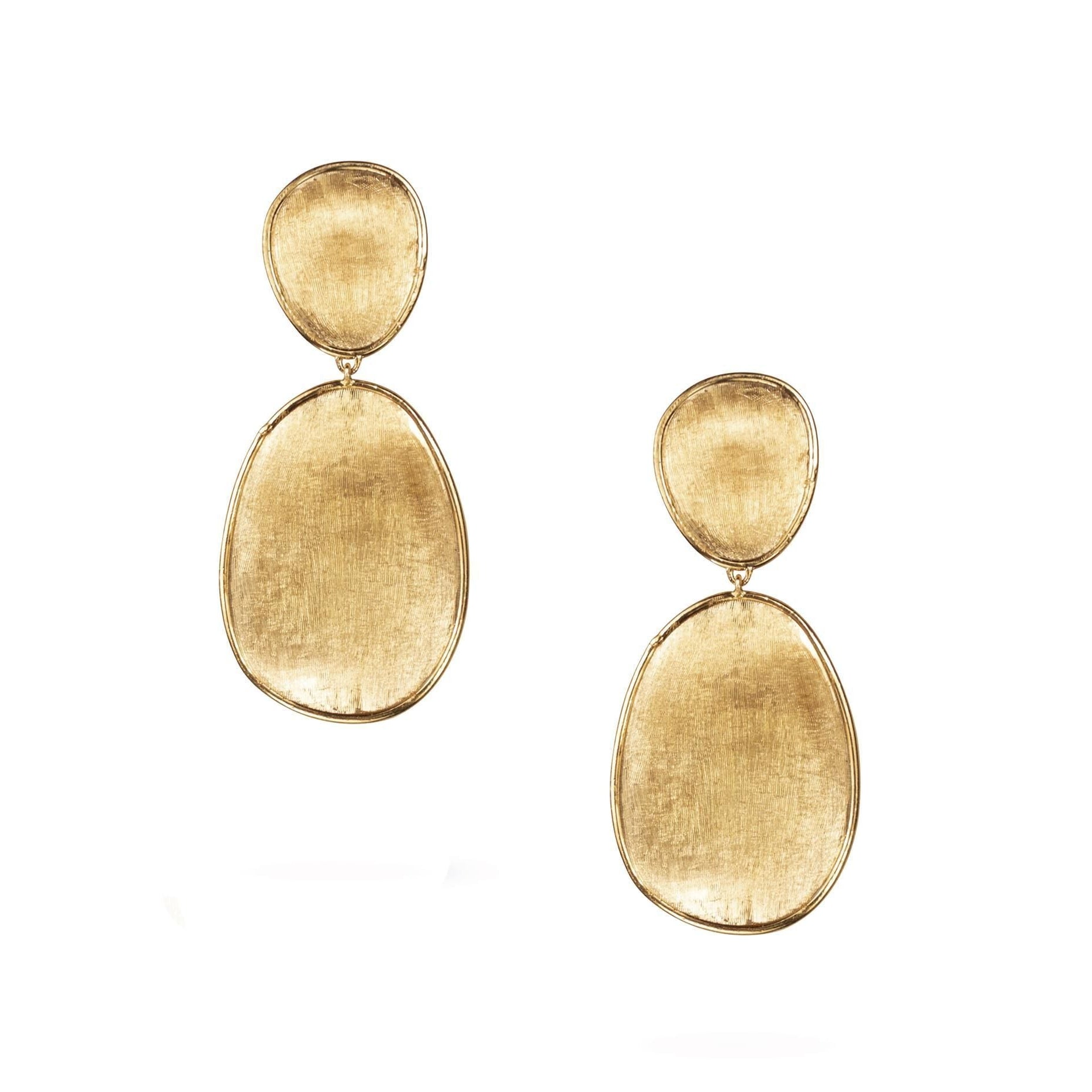 Marco Bicego Lunaria Double Drop Earrings in Yellow Gold