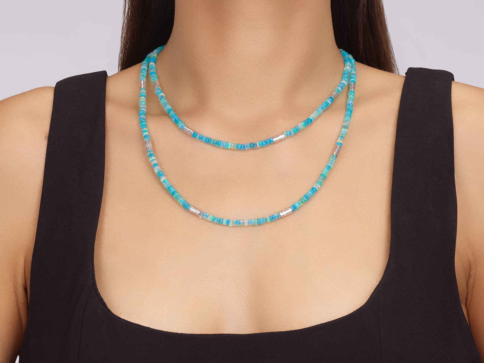 Gurhan Vertigo Opal Beaded Necklace in Sterling Silver